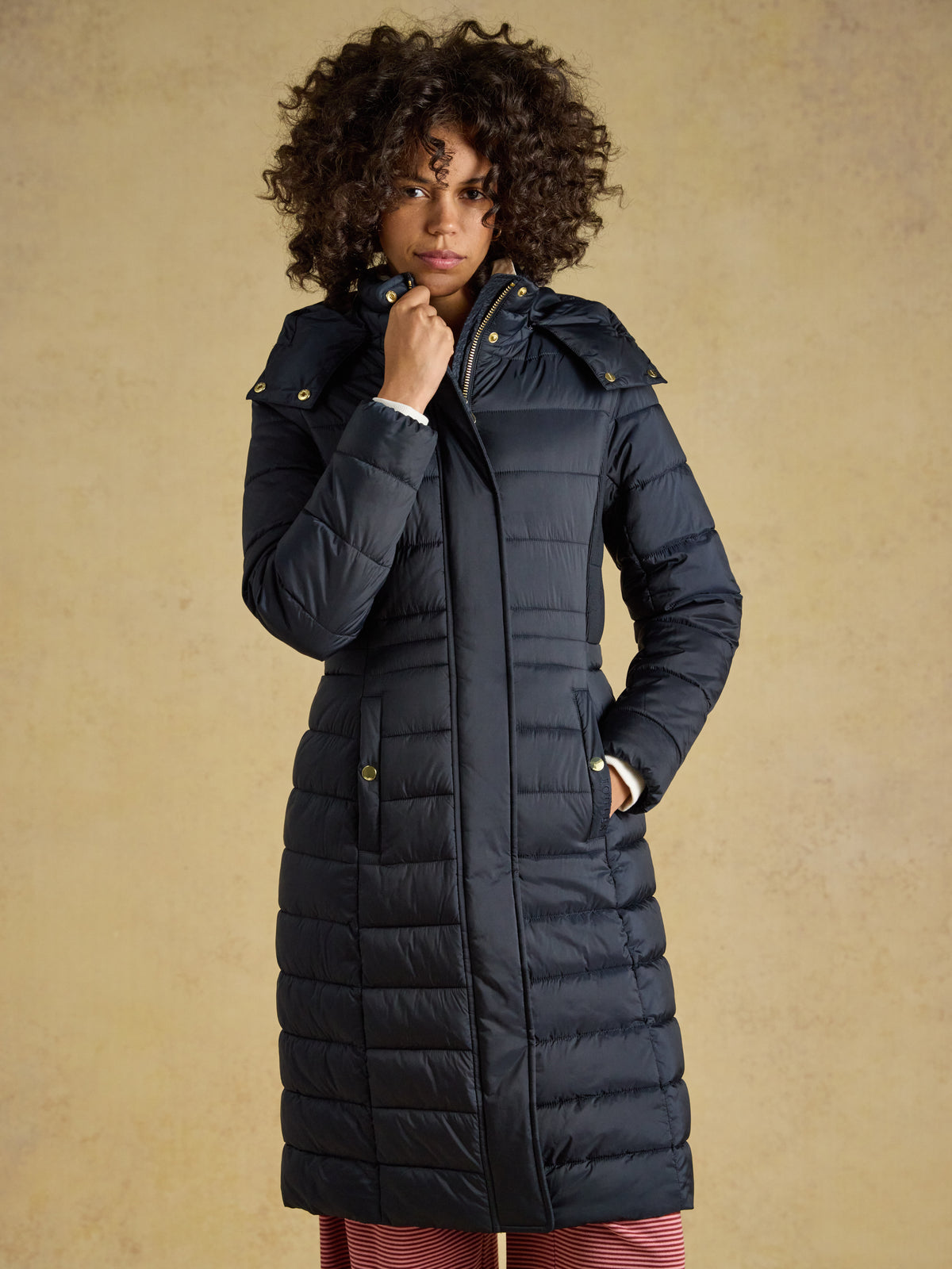 Joules Windborough Showerproof Longline Padded Coat with Hood