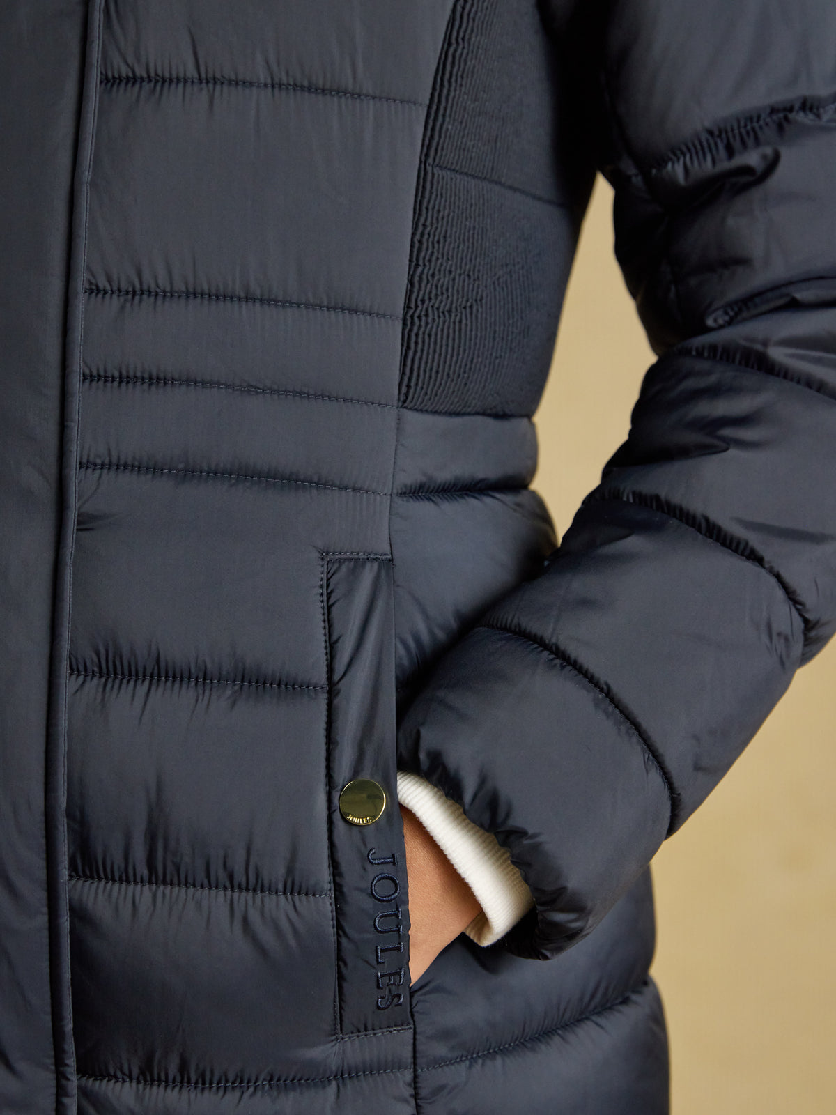 Joules Windborough Showerproof Longline Padded Coat with Hood