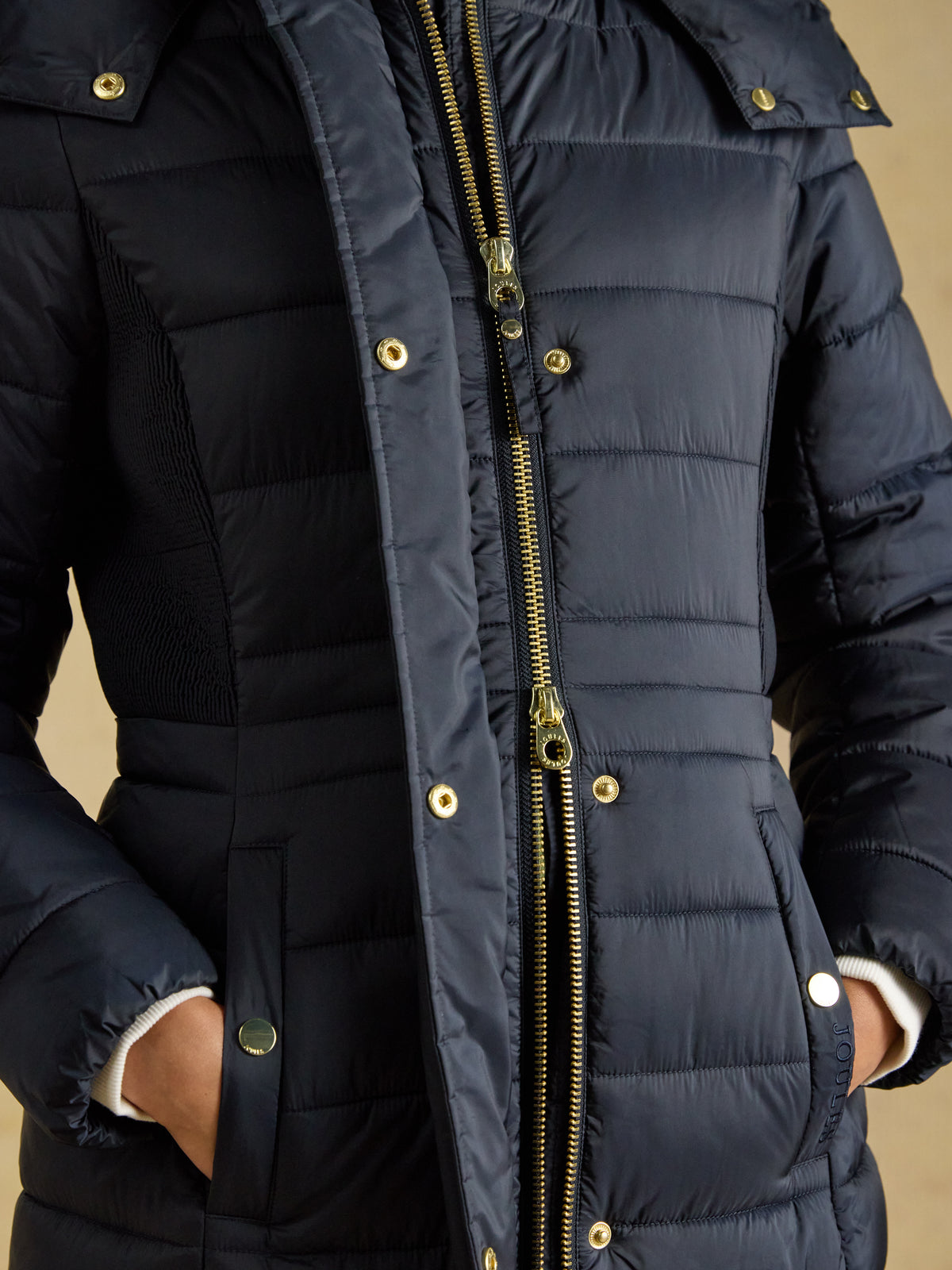 Joules Windborough Showerproof Longline Padded Coat with Hood