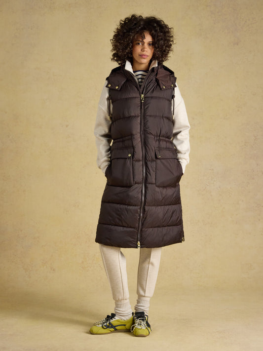Joules Windermere Showerproof Longline Padded Gilet