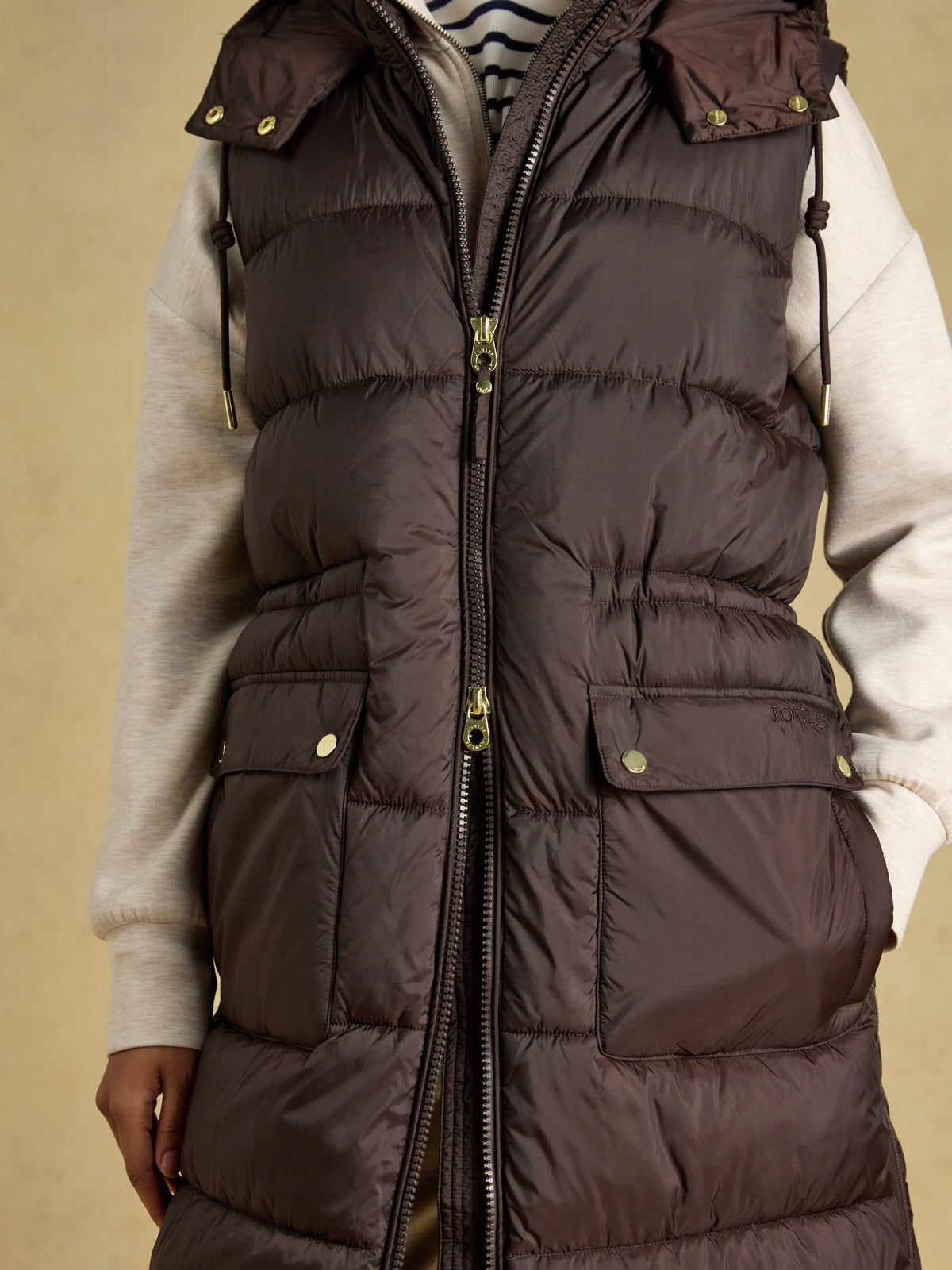 Joules Windermere Showerproof Longline Padded Gilet