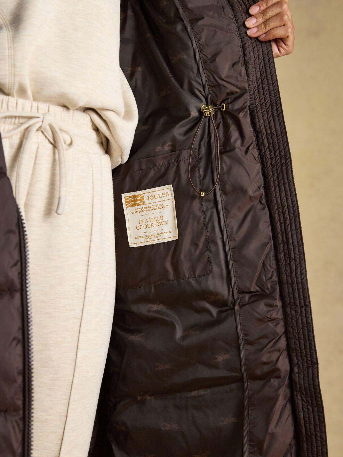 Joules Windermere Showerproof Longline Padded Gilet
