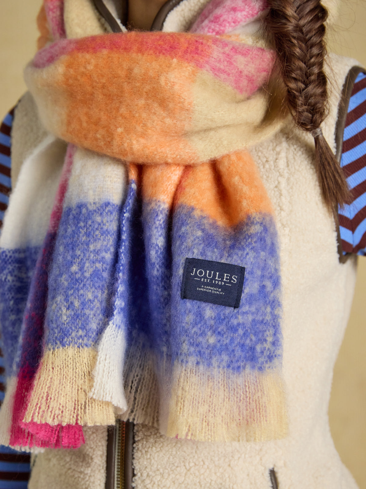 Joules Betsy Brushed Oversized Scarf