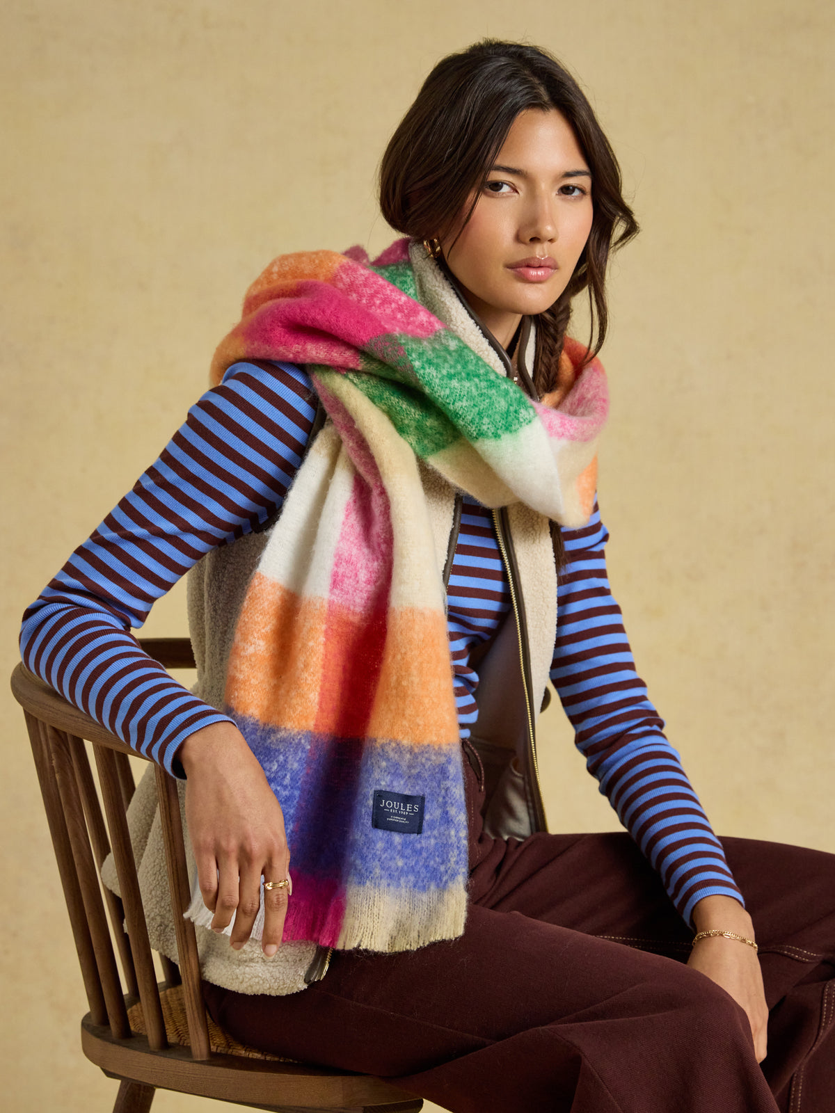 Joules Betsy Brushed Oversized Scarf