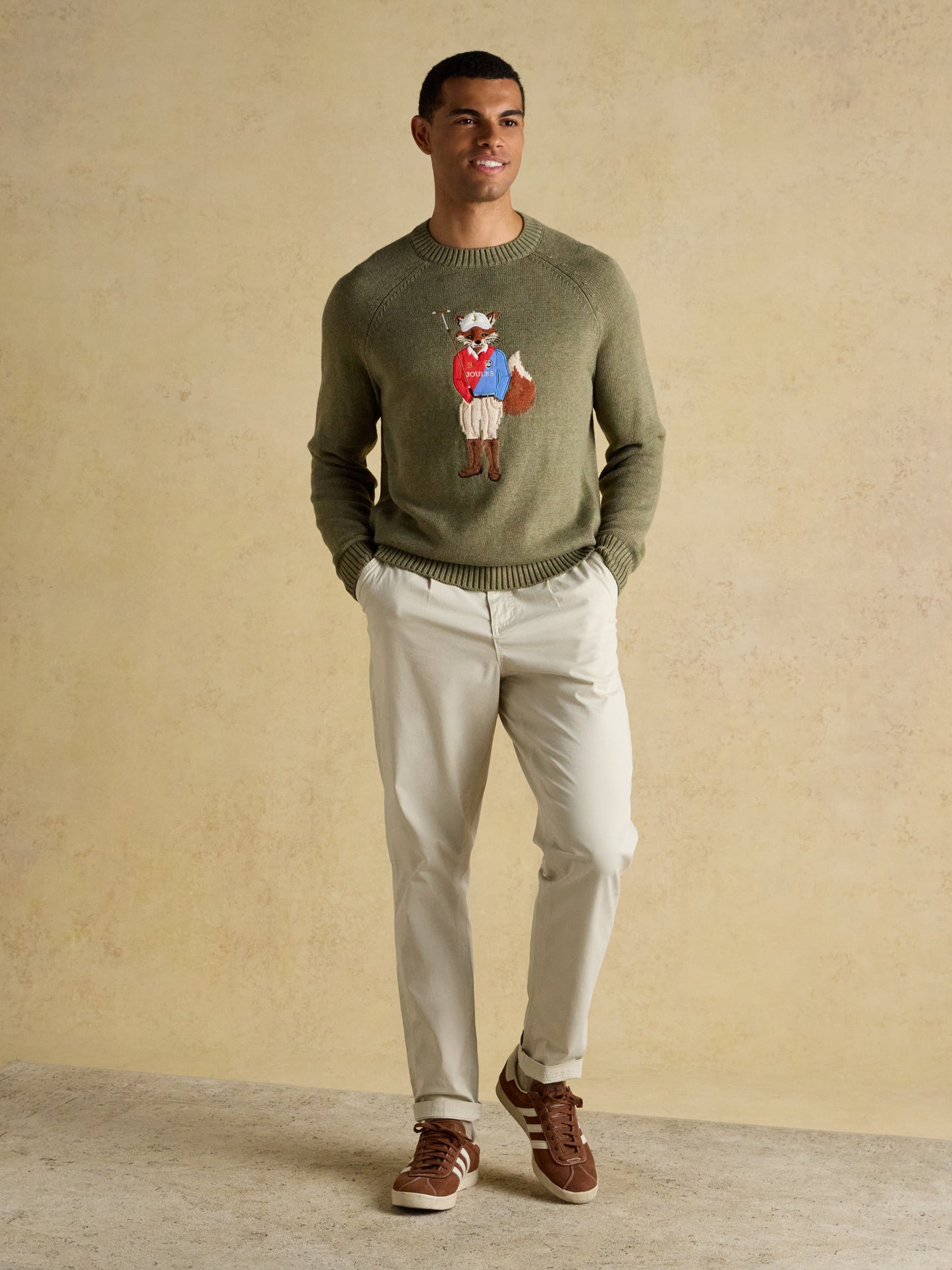 Joules Jonty Fox Crew Neck Knitted Jumper