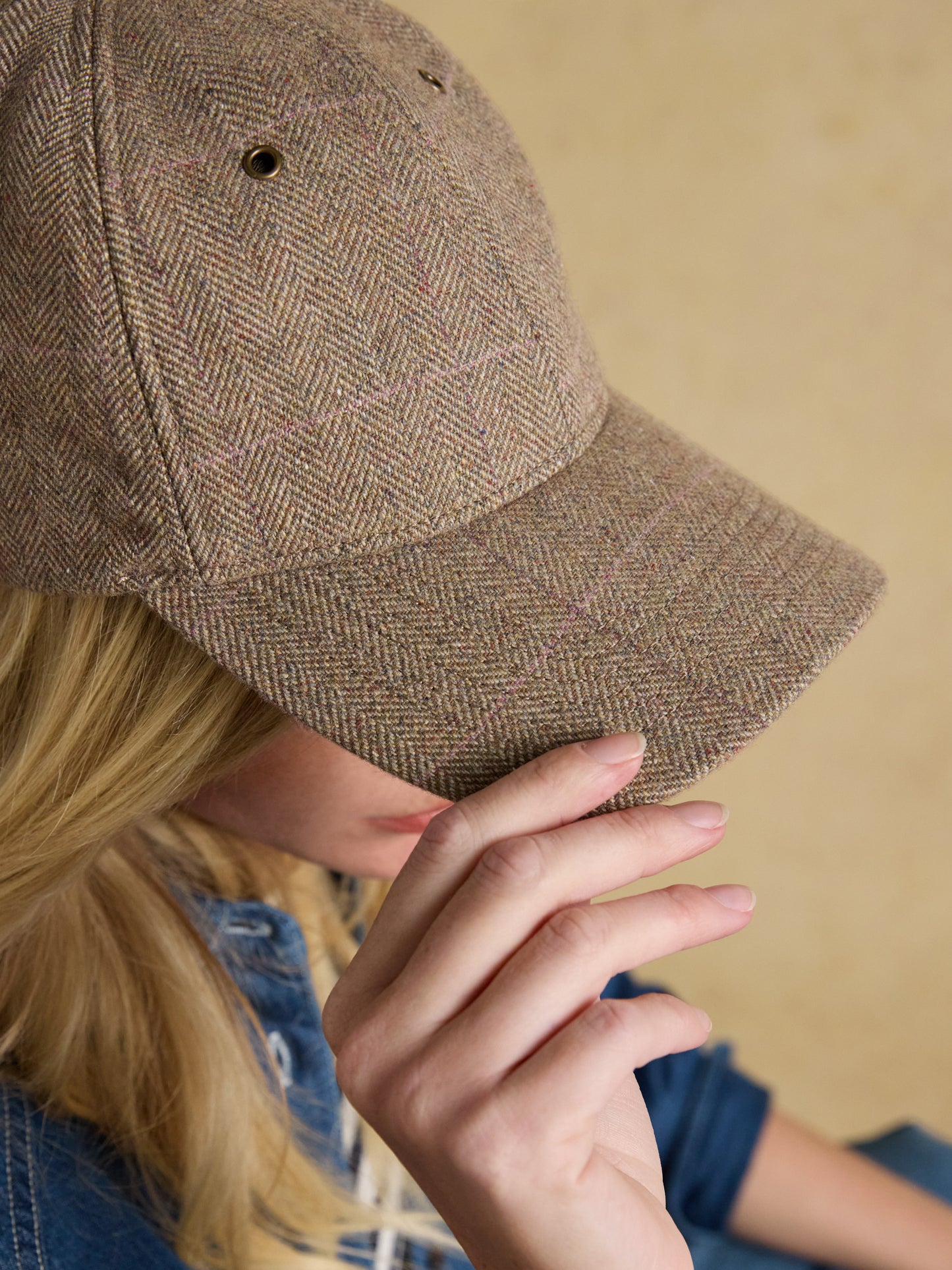 Joules Perry Tweed Baseball Cap