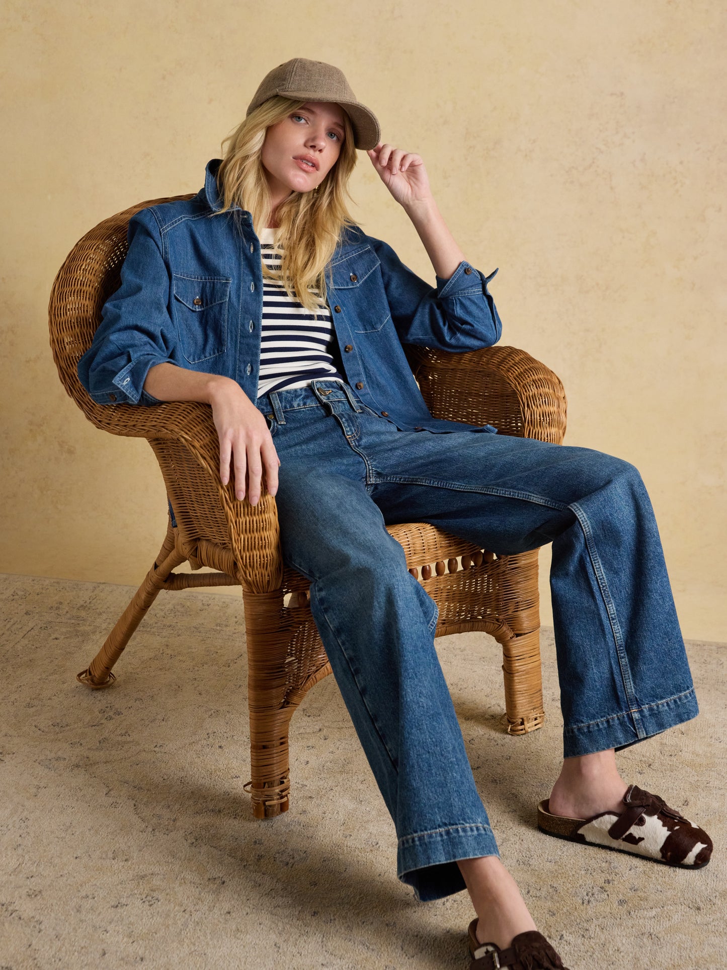 Joules Perry Tweed Baseball Cap