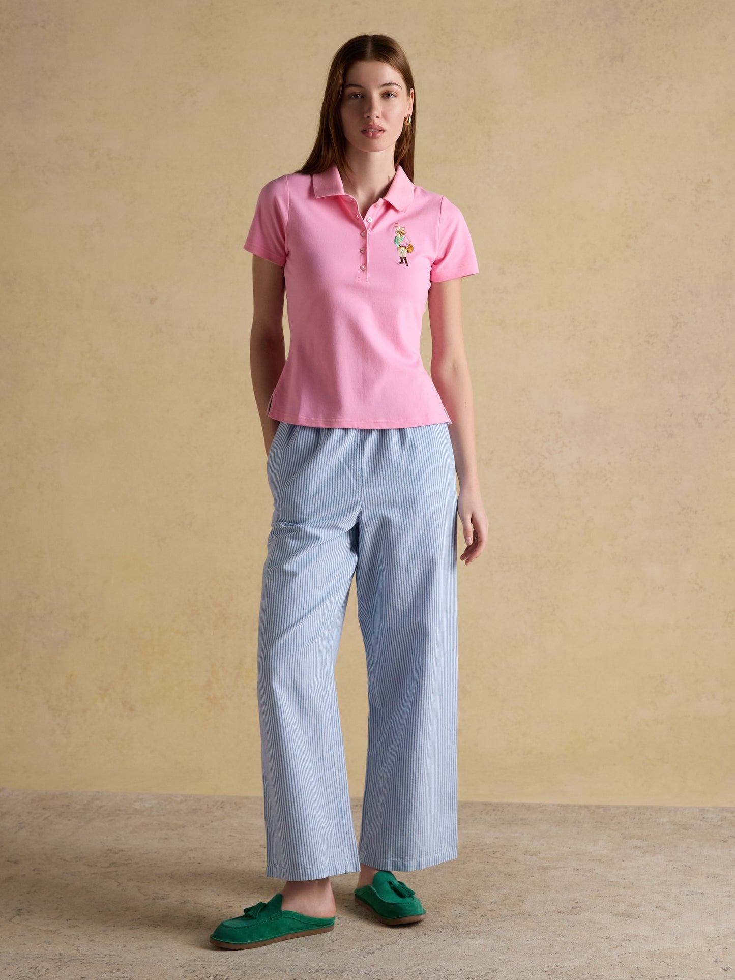 Joules Women's Jonty Fox Slim Fit Cotton Pique Polo Shirt