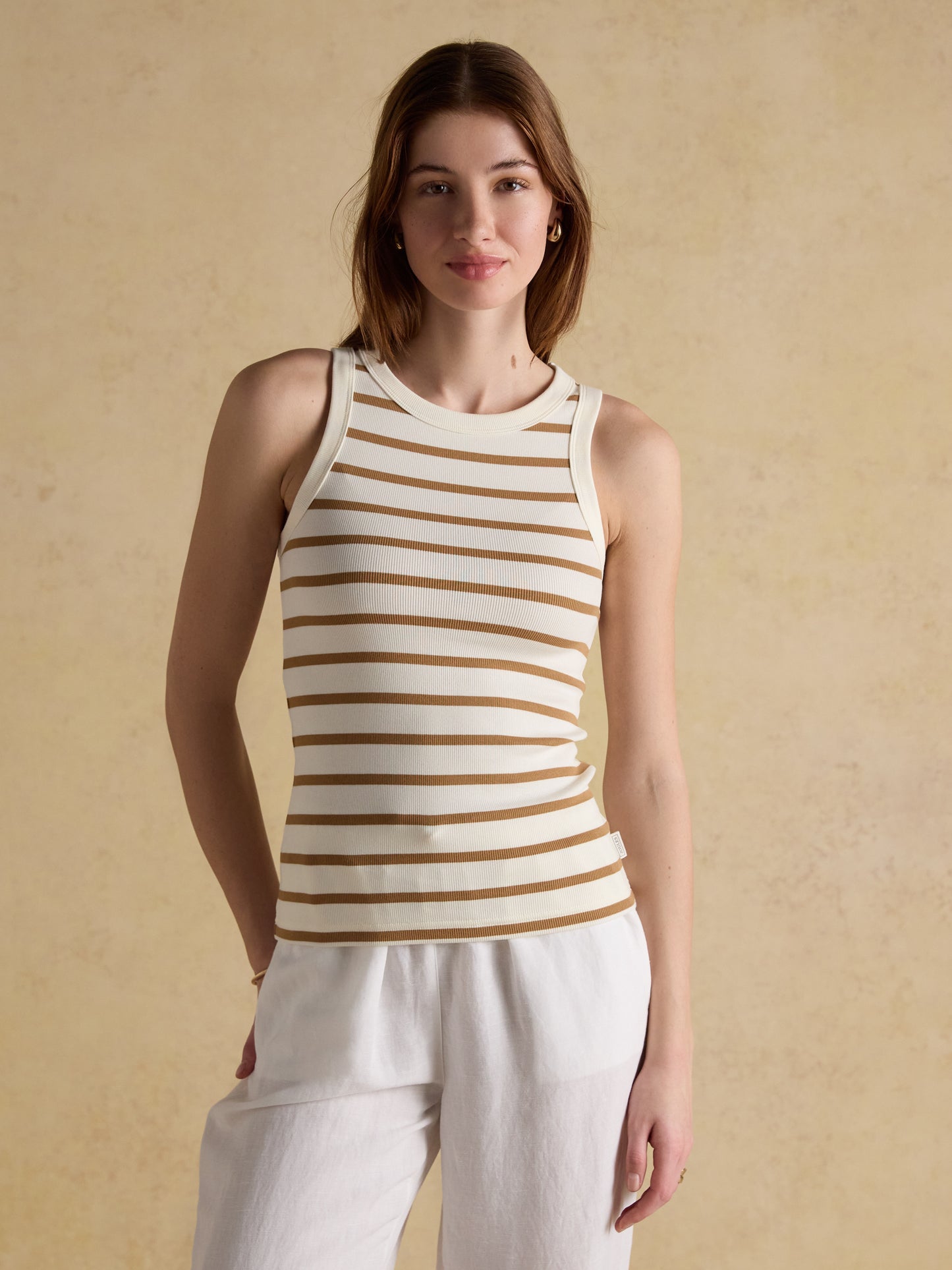 Joules Sofia Ribbed Cotton Rich Jersey Vest
