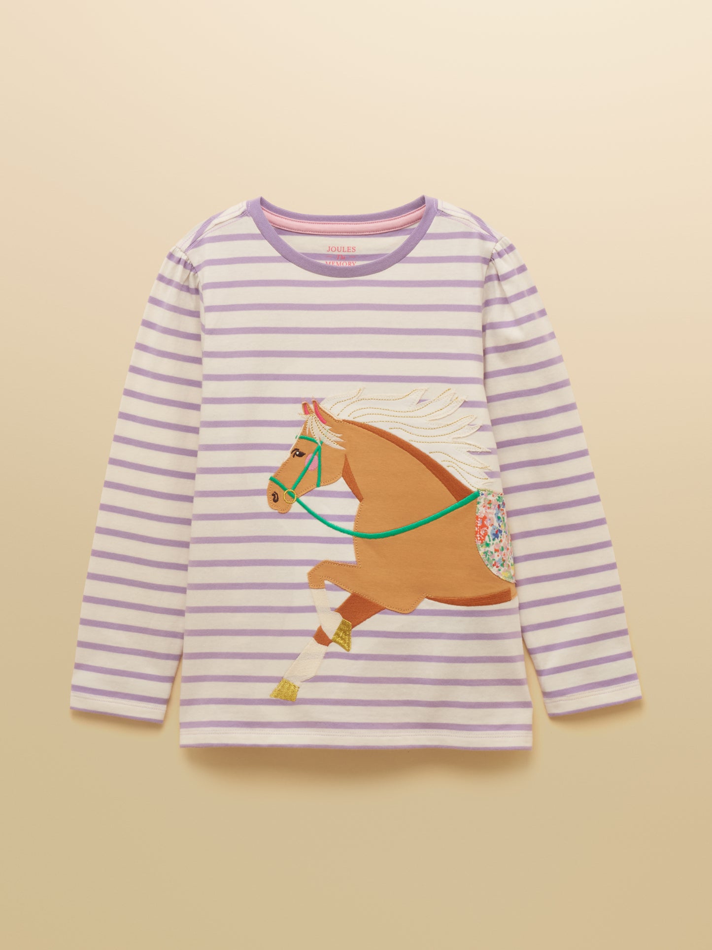 Joules Girls Ava Applique Long Sleeve Top