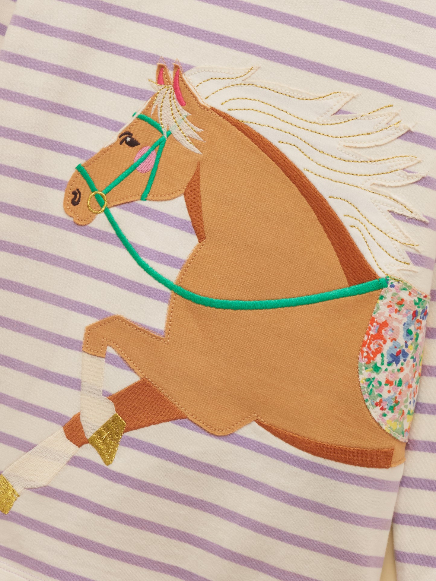 Joules Girls Ava Applique Long Sleeve Top