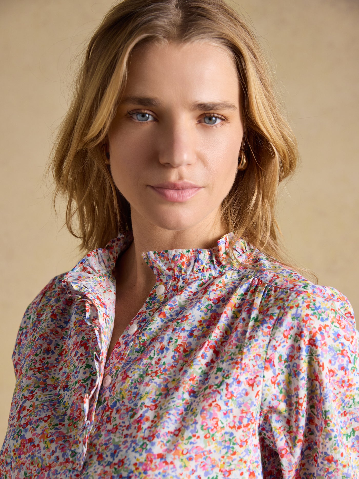 Joules Melanie Short Sleeve Ruffle Blouse