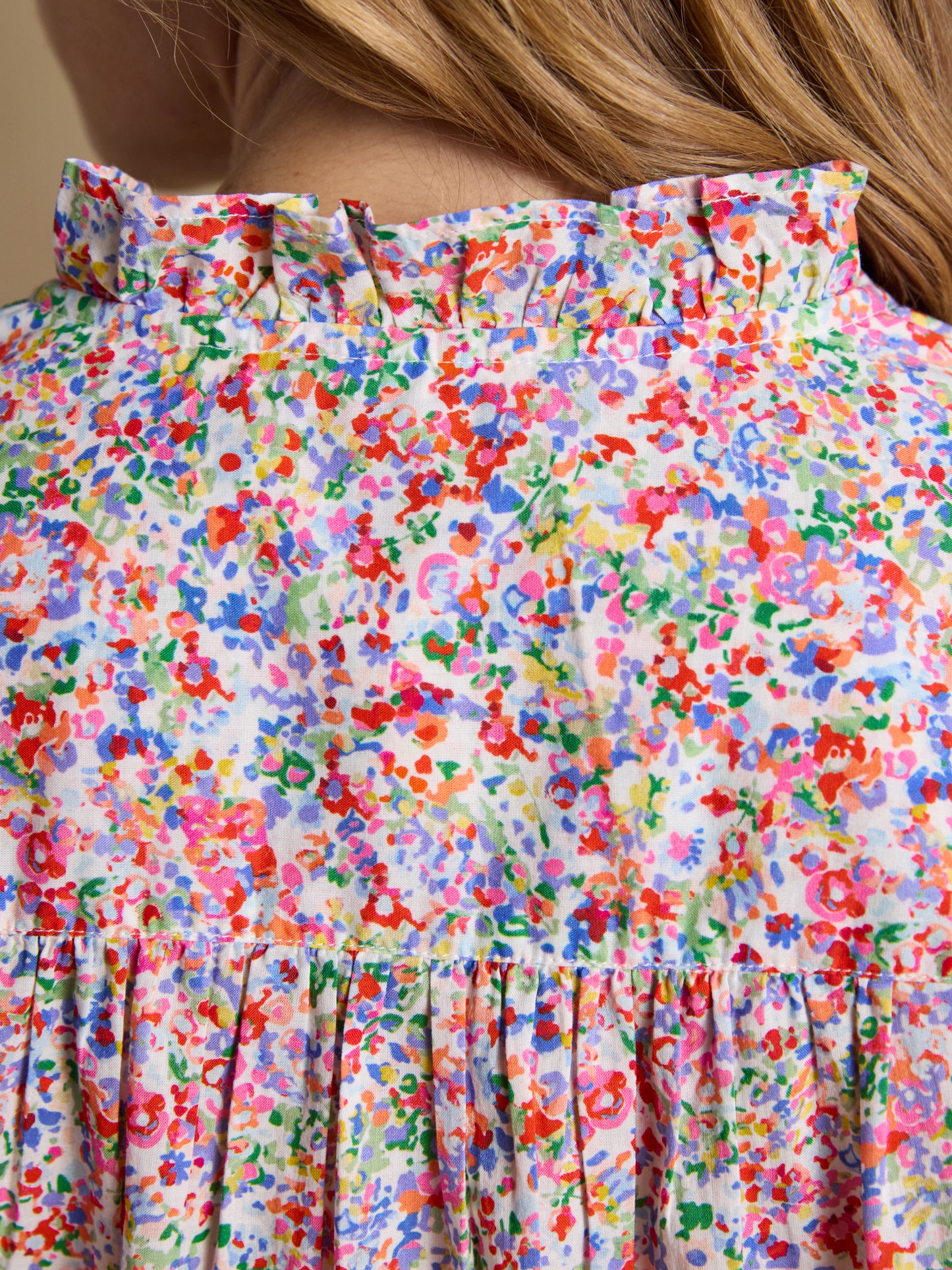 Joules Melanie Short Sleeve Ruffle Blouse