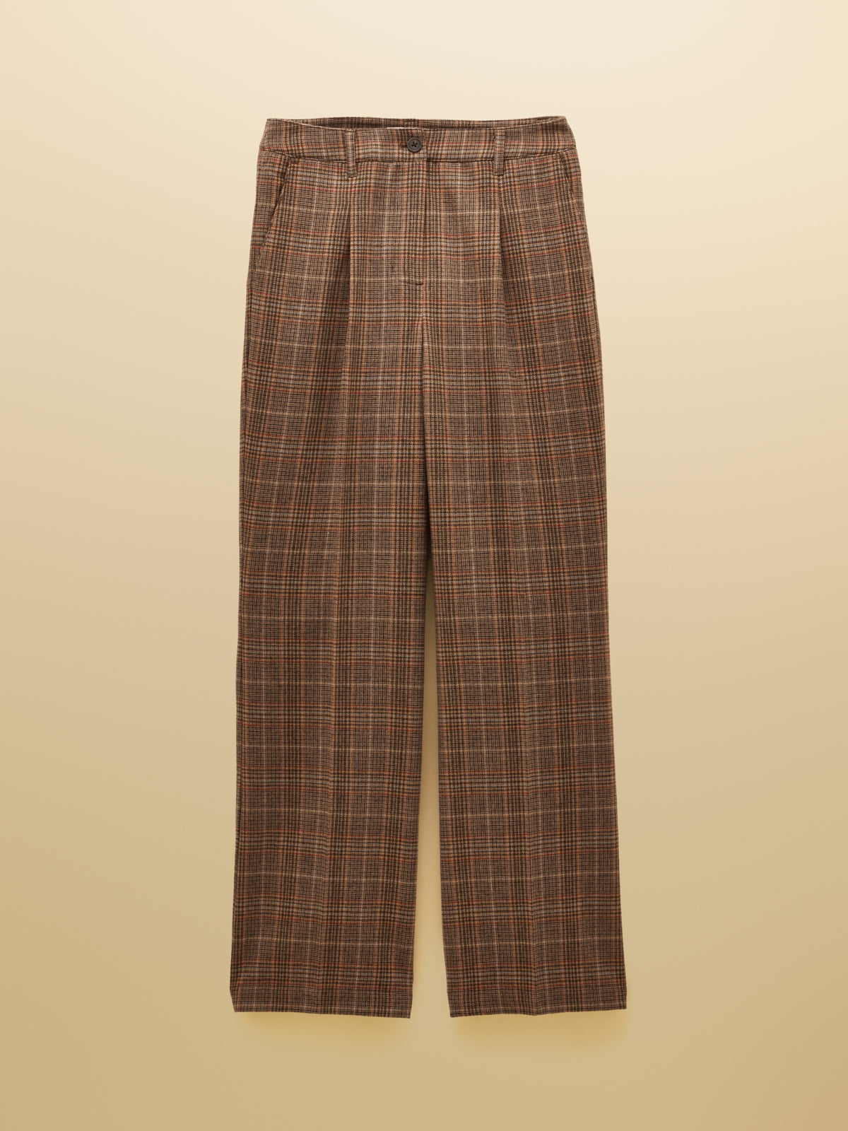 Joules Foxley Wool Rich Wide Leg Tweed Trousers