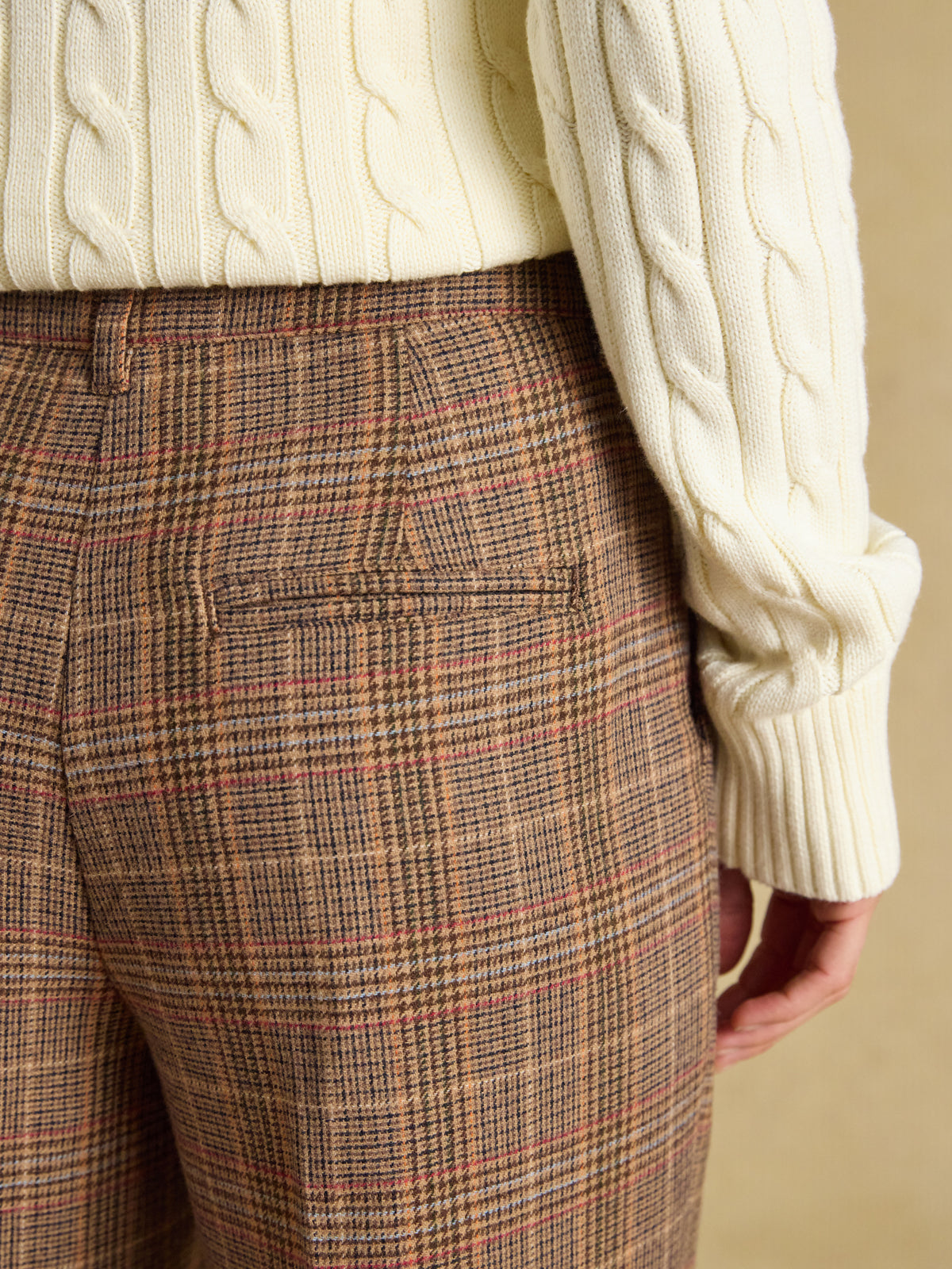 Joules Foxley Wool Rich Wide Leg Tweed Trousers