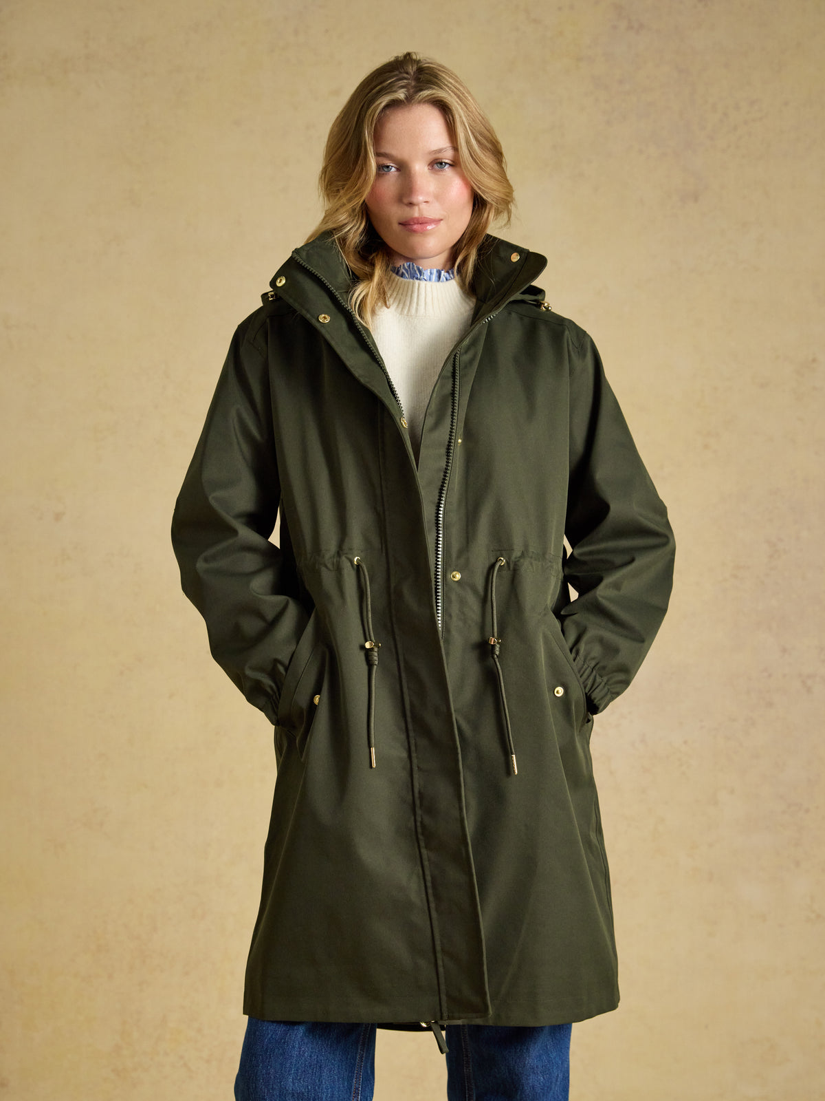Joules Stormwell Waterproof Longline Raincoat with Hood