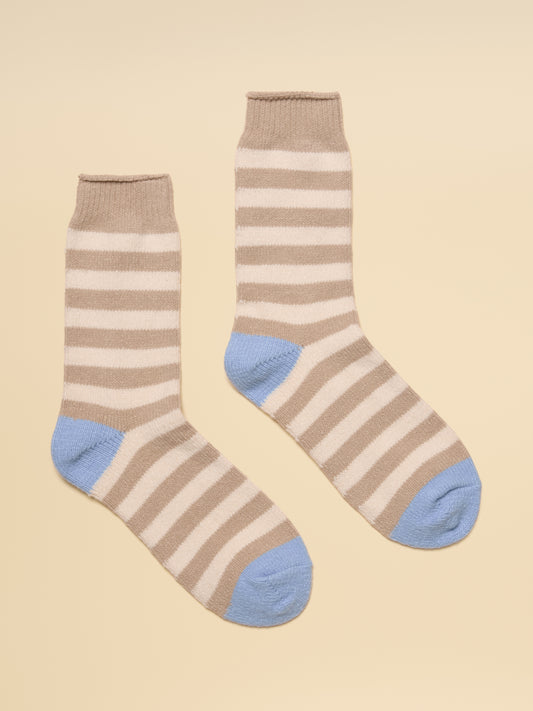 Joules Womens Cosy Intarsia Fleece Boot Socks with contrast heel and toe