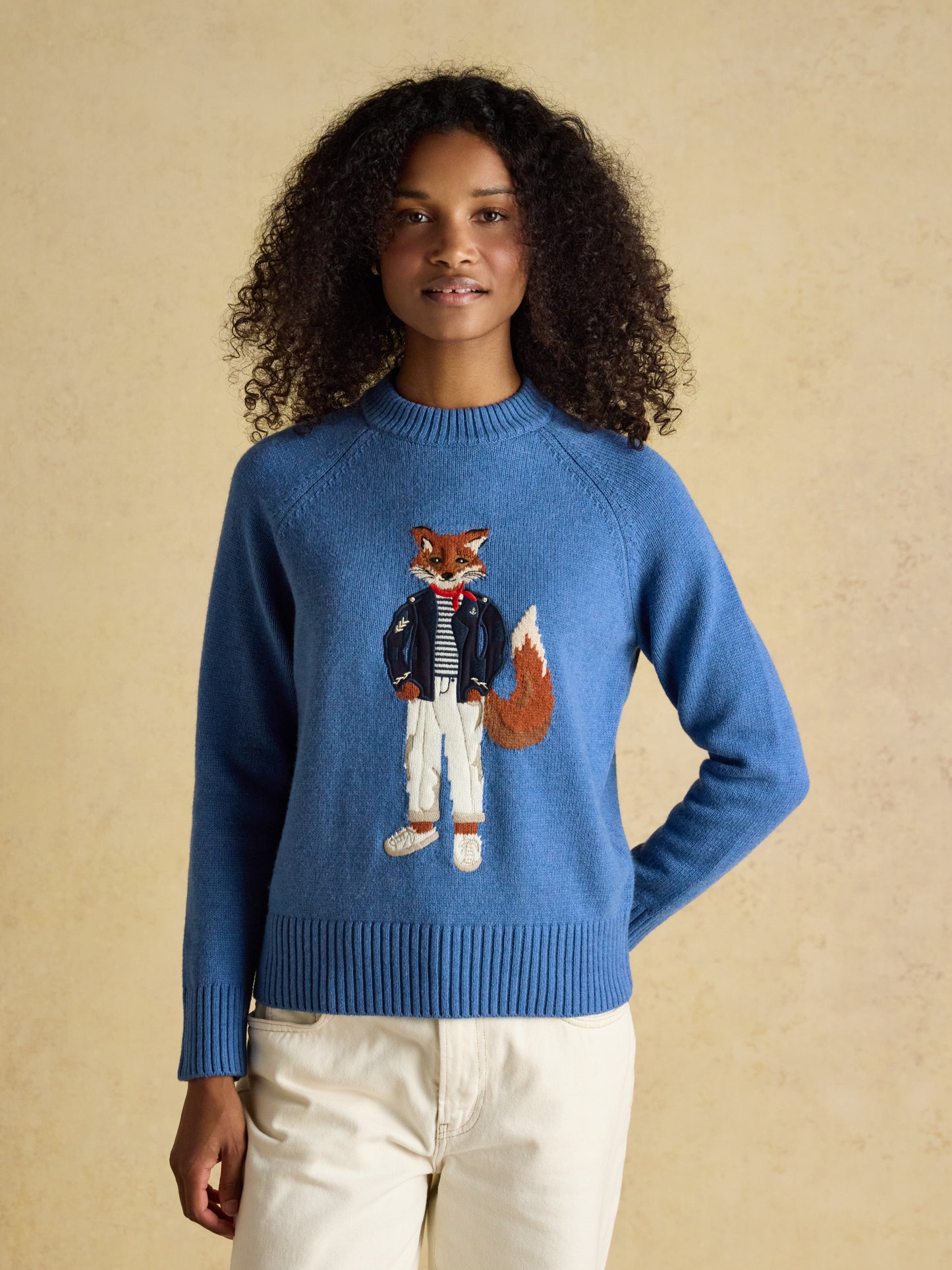 Joules Jonty Fox Intarsia Crew Neck Jumper
