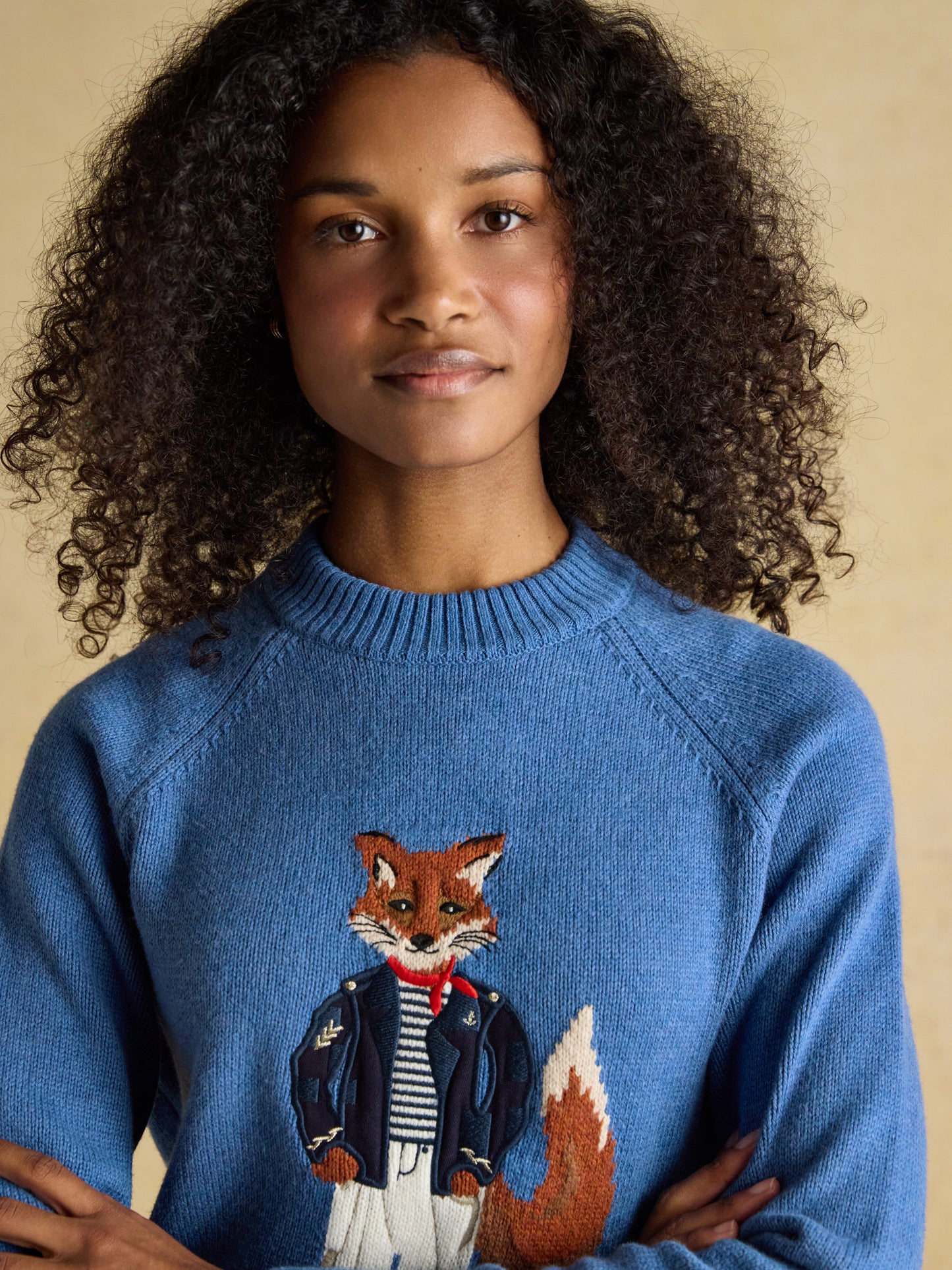 Joules Jonty Fox Intarsia Crew Neck Jumper