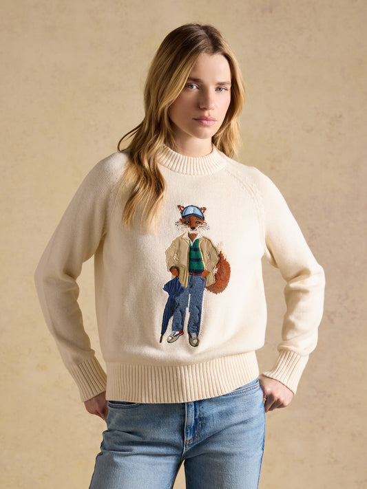 Joules Jonty Fox Intarsia Crew Neck Jumper