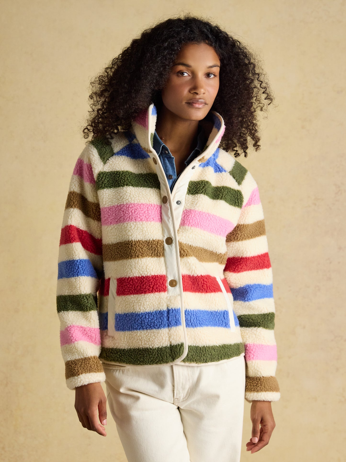 Joules Eva Borg Fleece Jacket in Multi Bright
