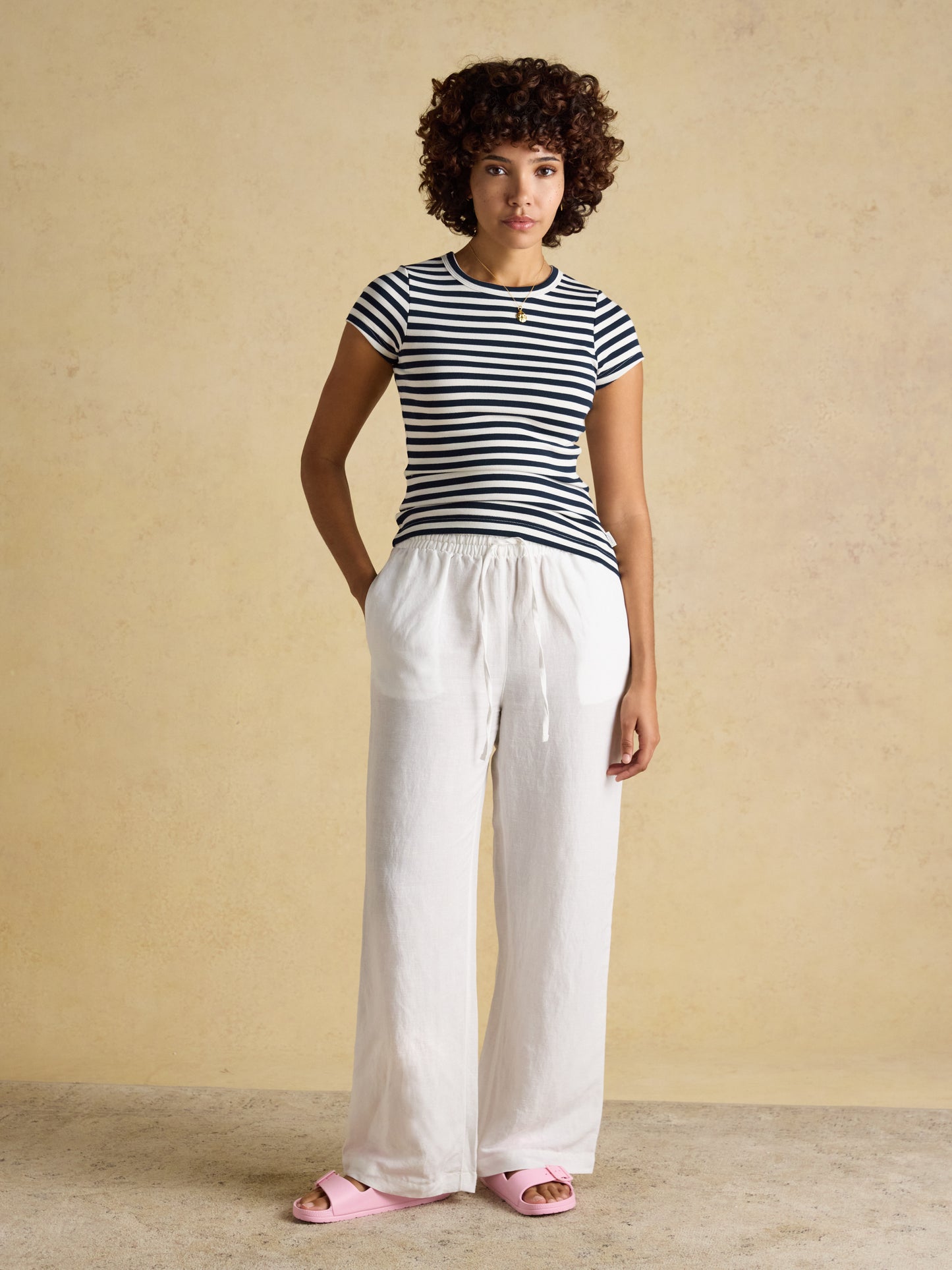 Joules Sophie Short Sleeve Ribbed Fitted T-Shirt