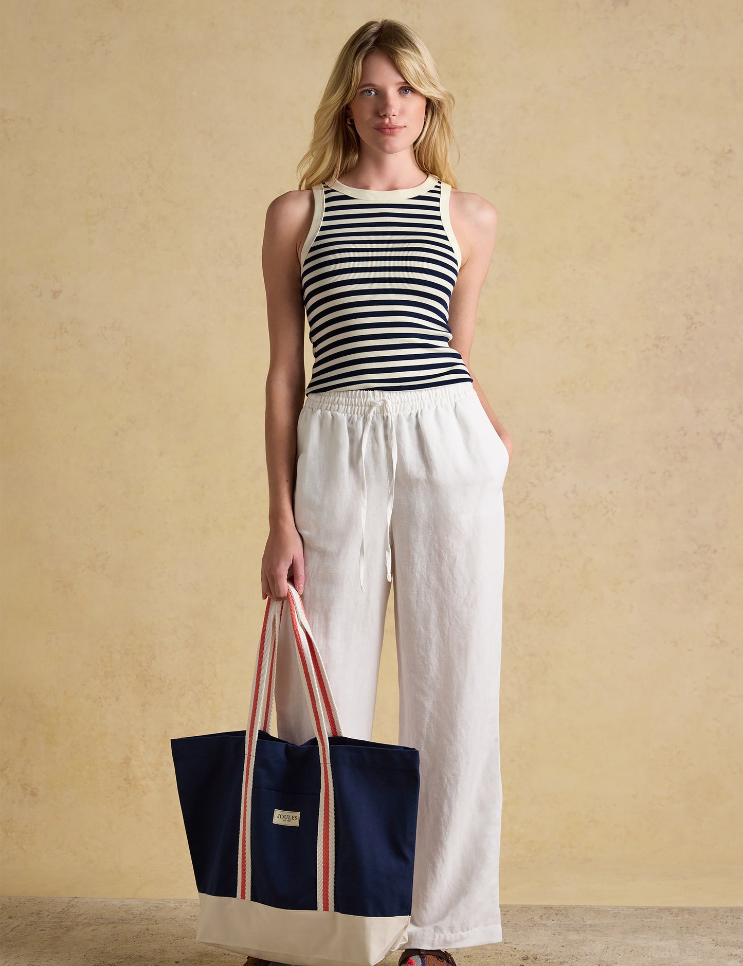 Joules Sofia Ribbed Cotton Rich Jersey Vest