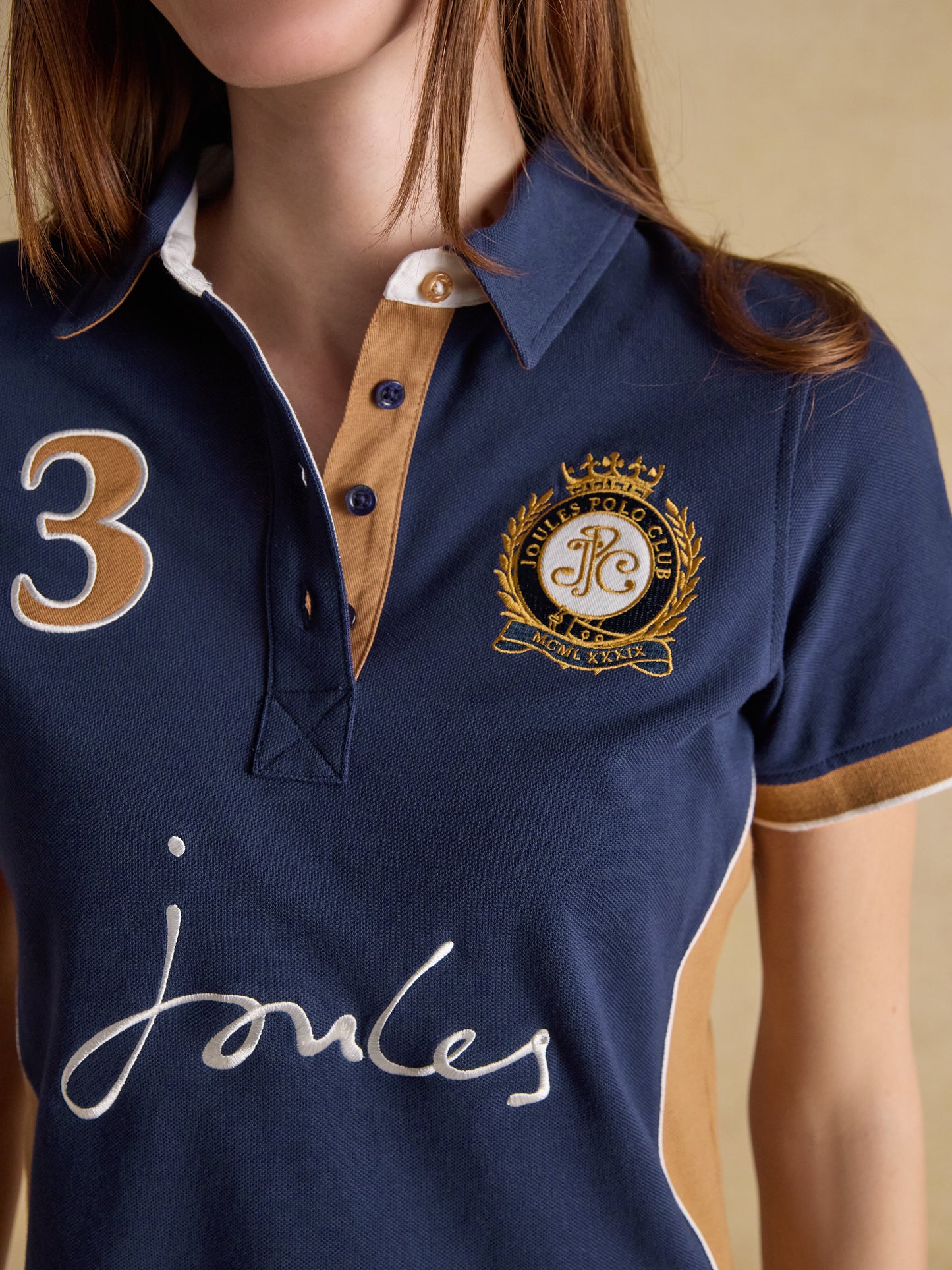 Joules Beaufort Embroidered Short Sleeve Polo Shirt