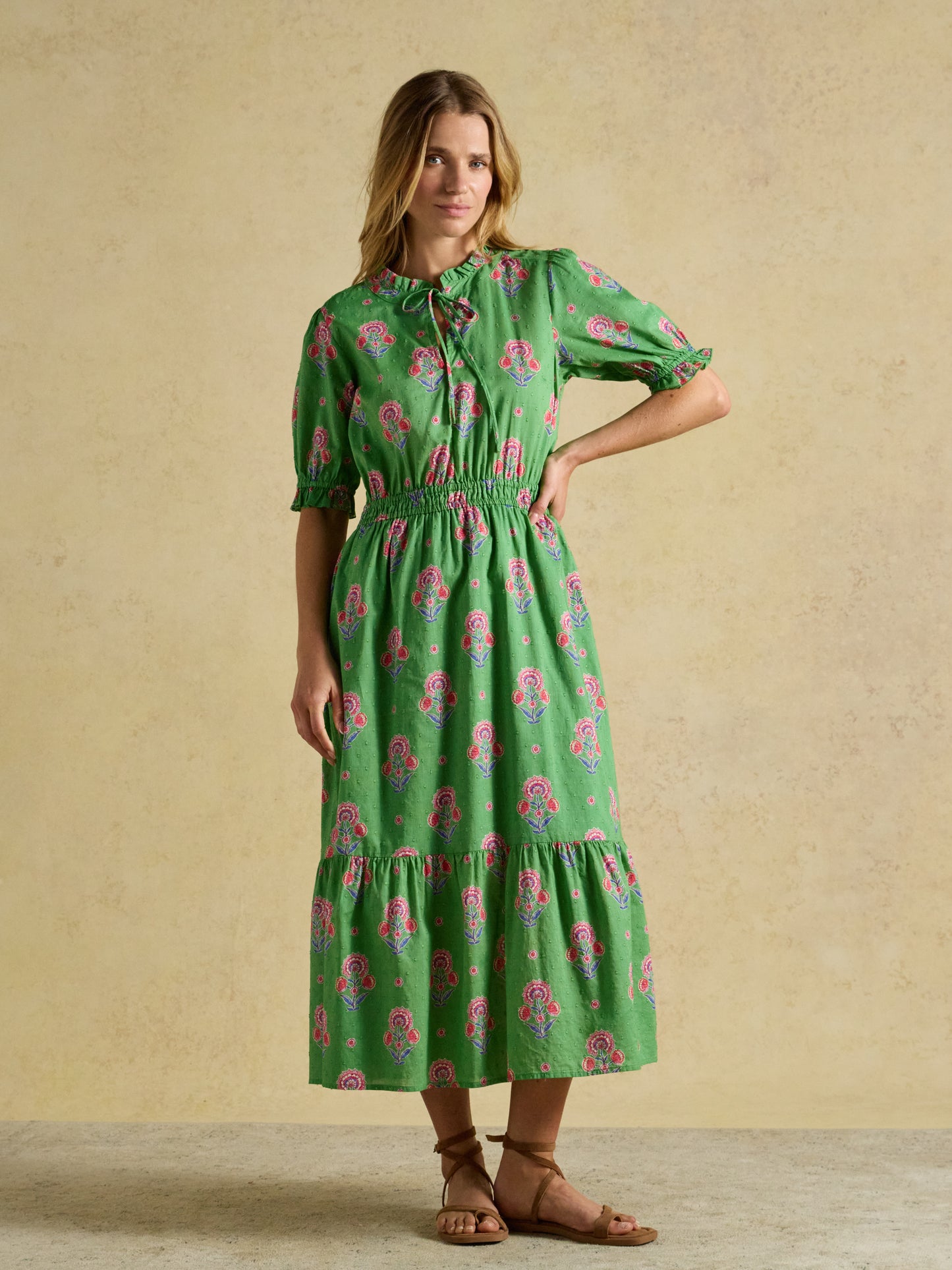Joules Larissa Tie Neck Midi Dress