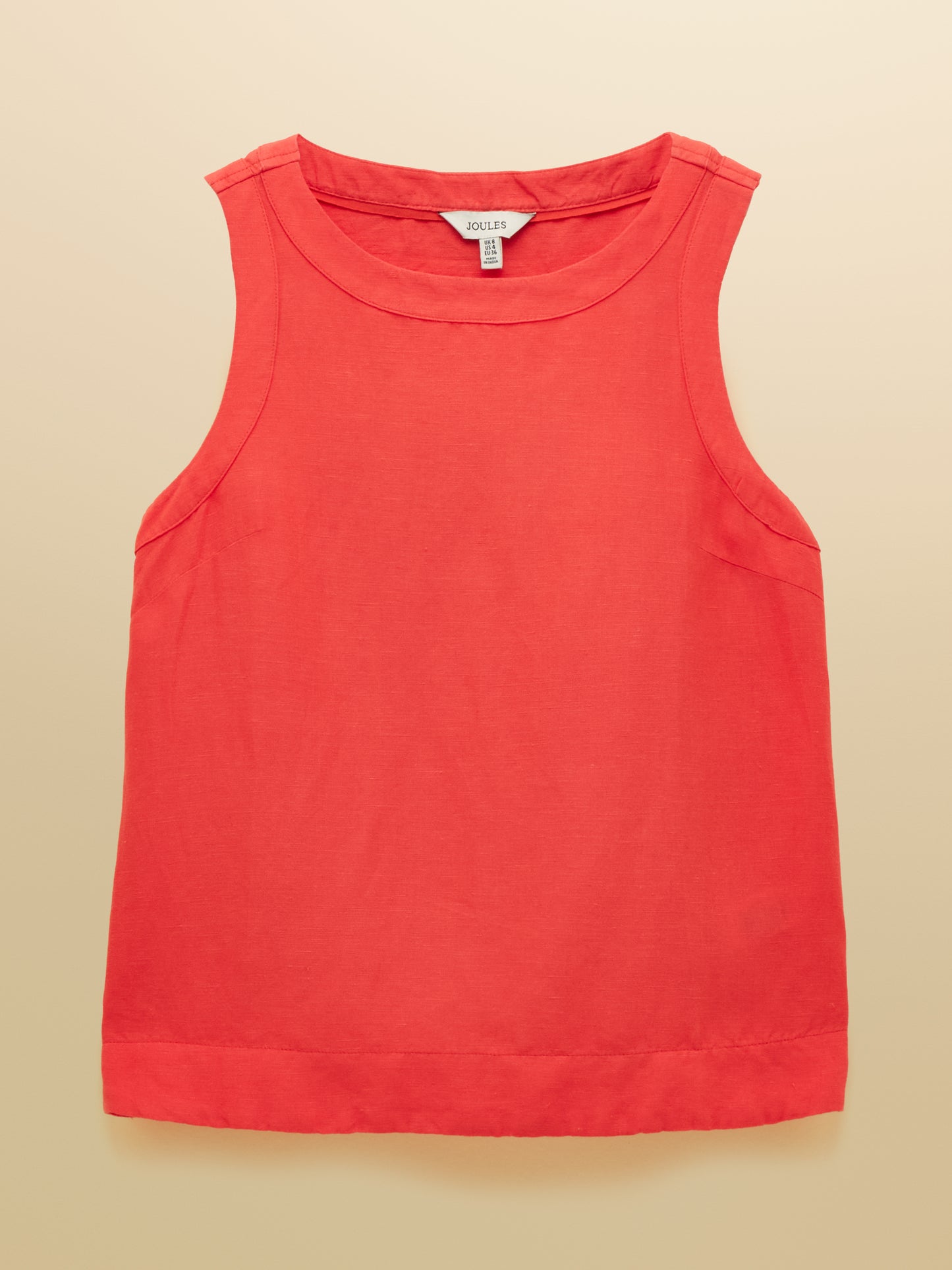 Joules Cove Round Neck Sleeveless Top with Linen