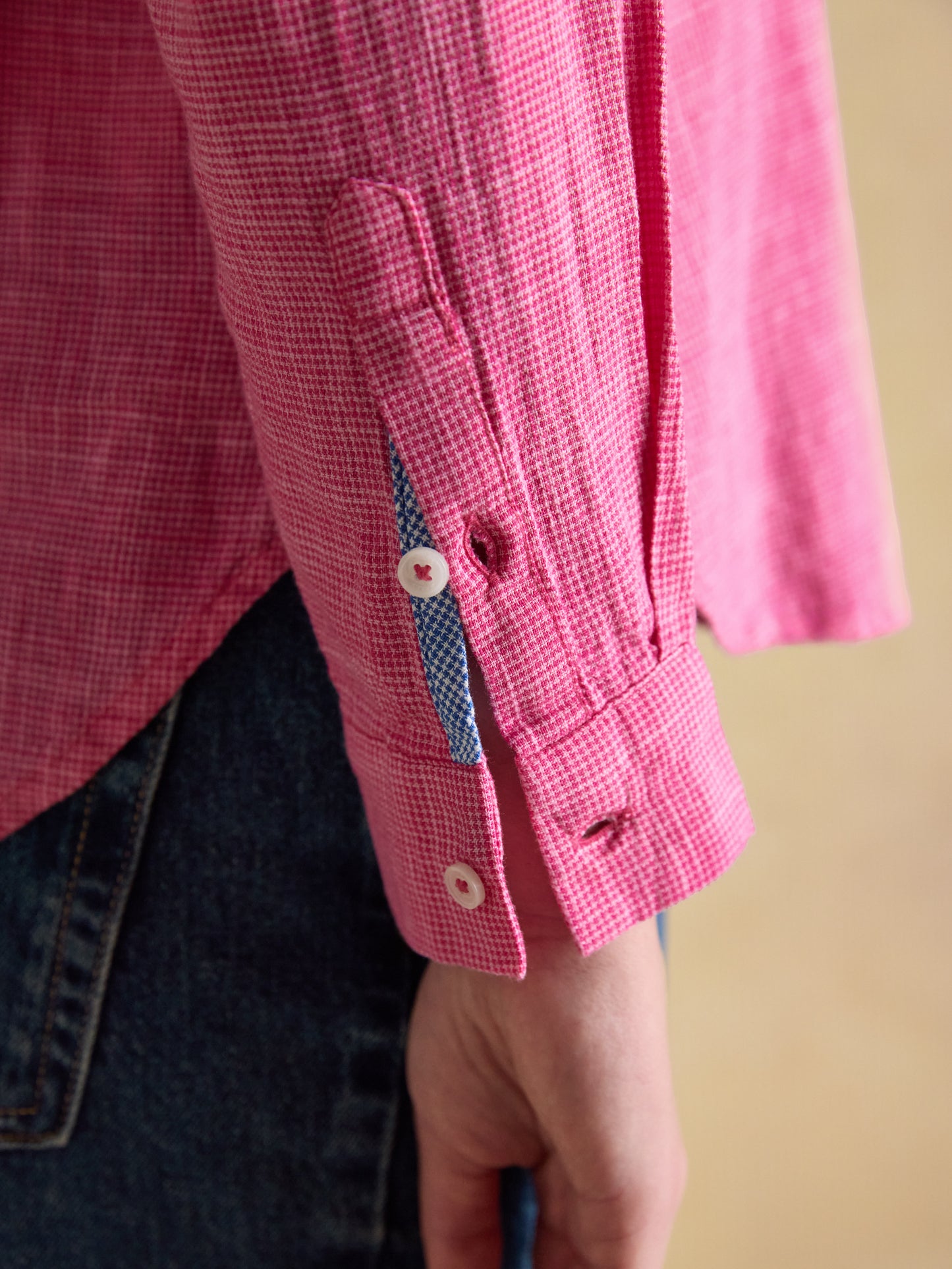 Joules Ida Puppytooth Long Sleeve Cotton Shirt