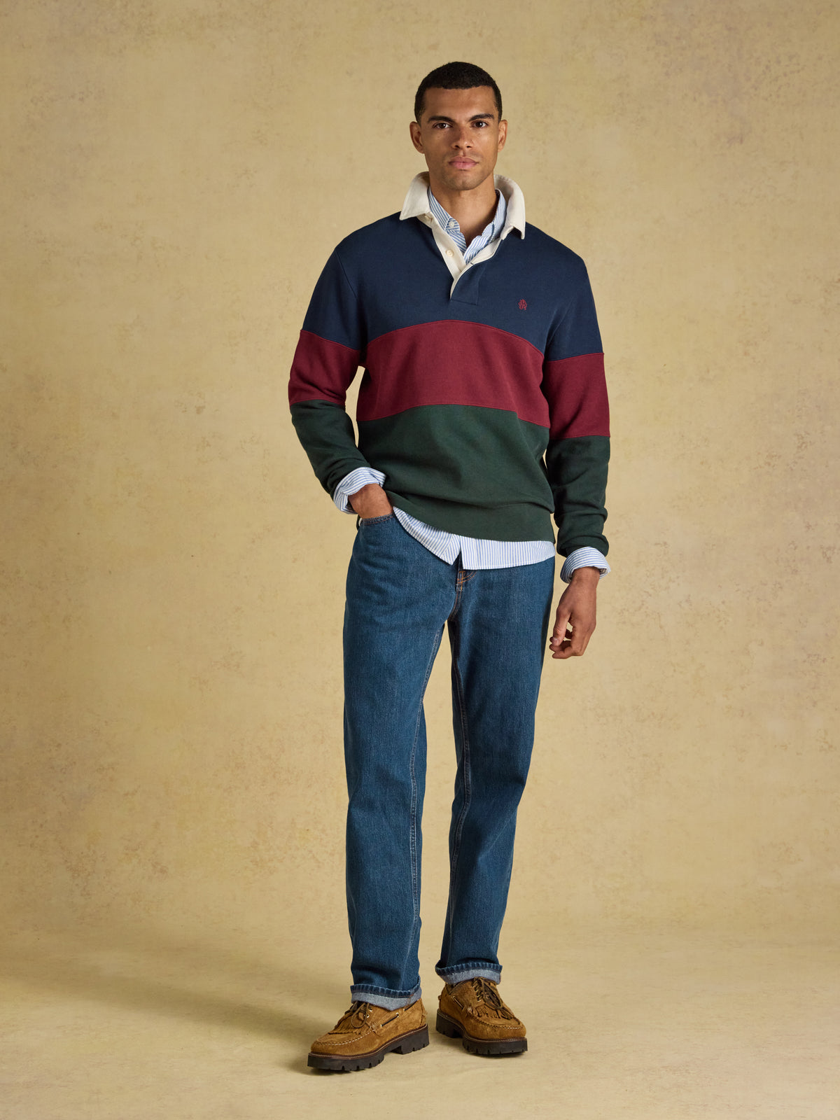 Joules French Rib Long Sleeve Rugby Shirt