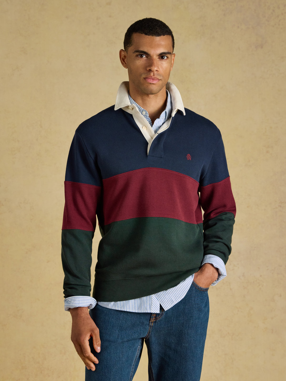 Joules French Rib Long Sleeve Rugby Shirt