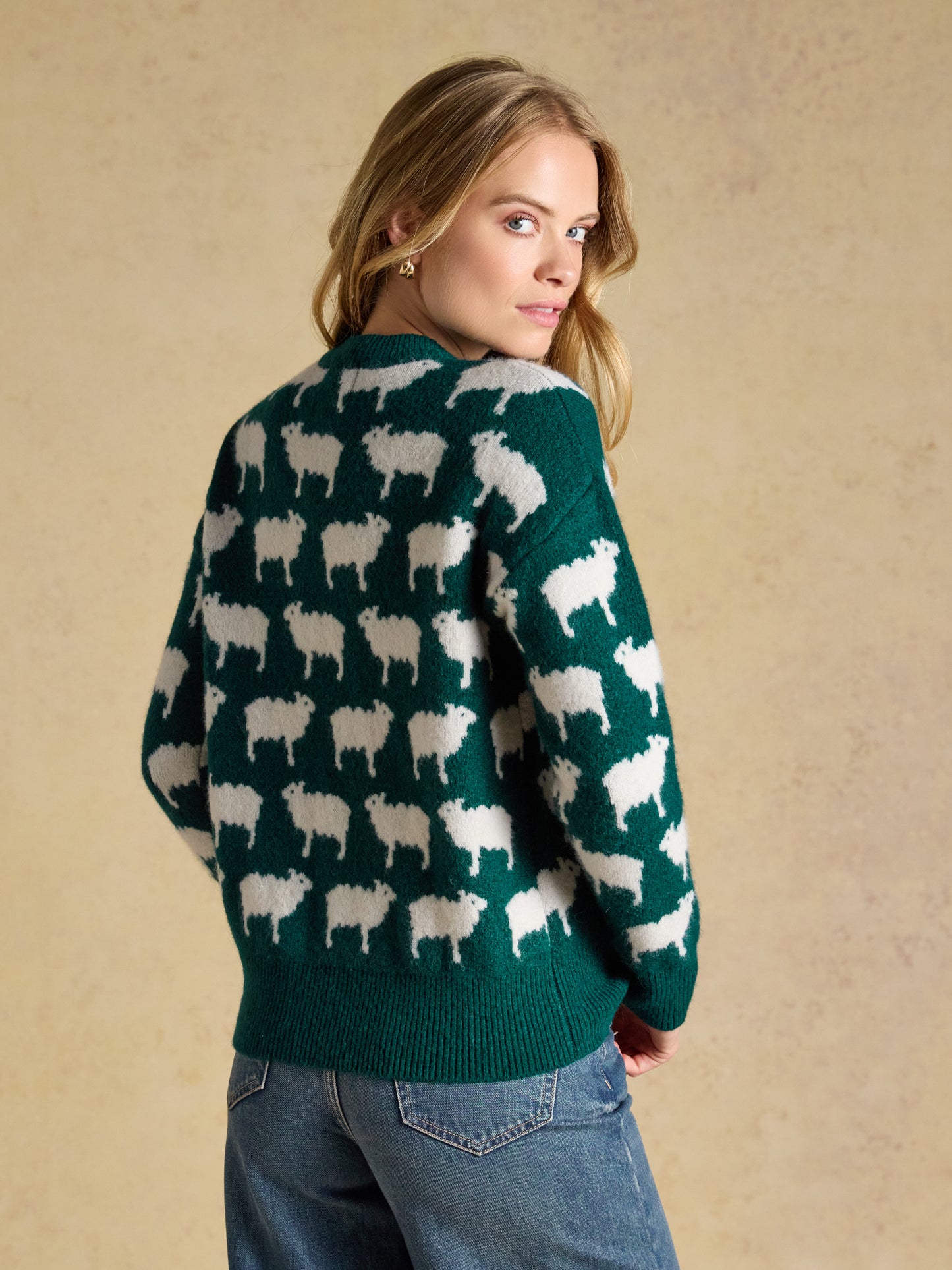 Joules Oh Flock It Sheep Icon Crew Neck Knitted Jumper