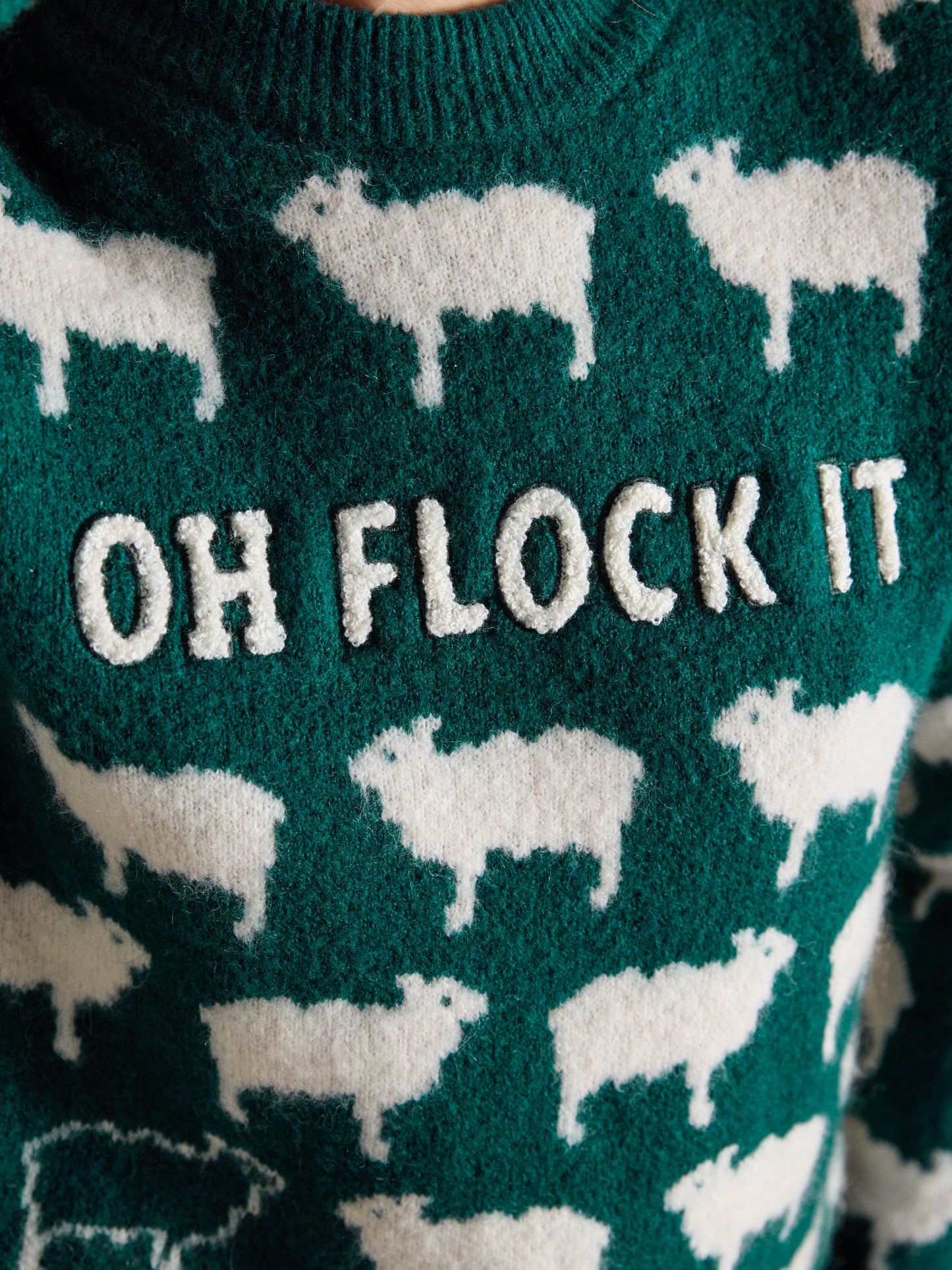 Joules Oh Flock It Sheep Icon Crew Neck Knitted Jumper