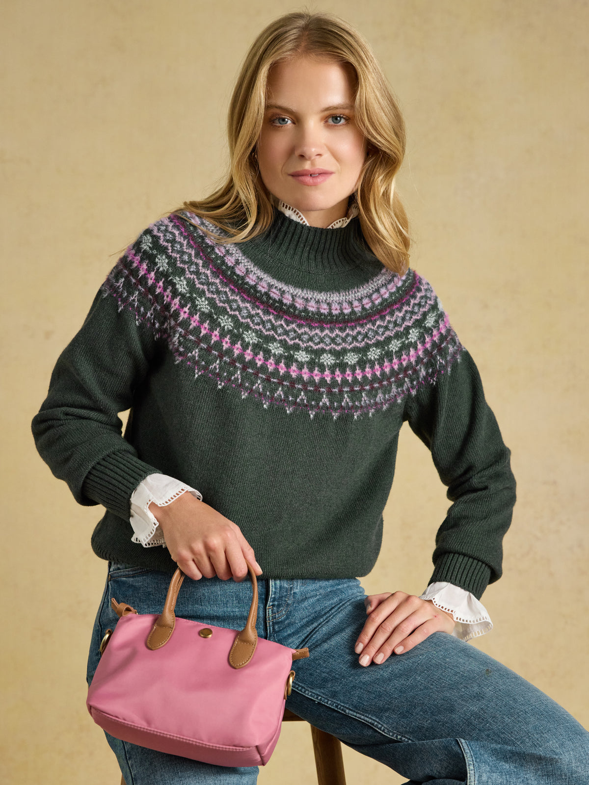 Joules Fair Isle High Neck Jumper