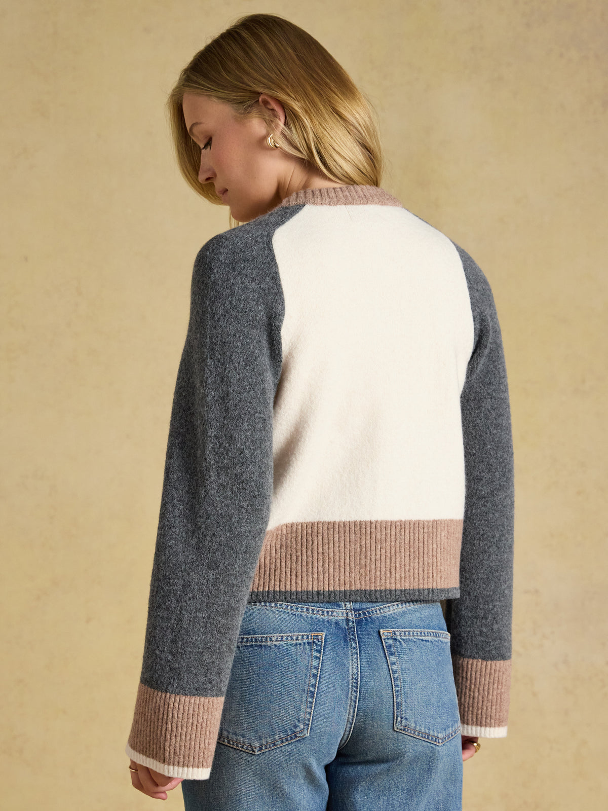 Joules Nora Knitted Cardigan with Pop Colour Tipping