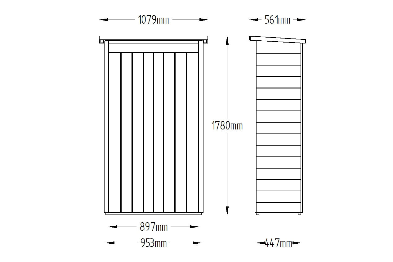 Forest Garden Pressure Treated Pent Tall Garden Store