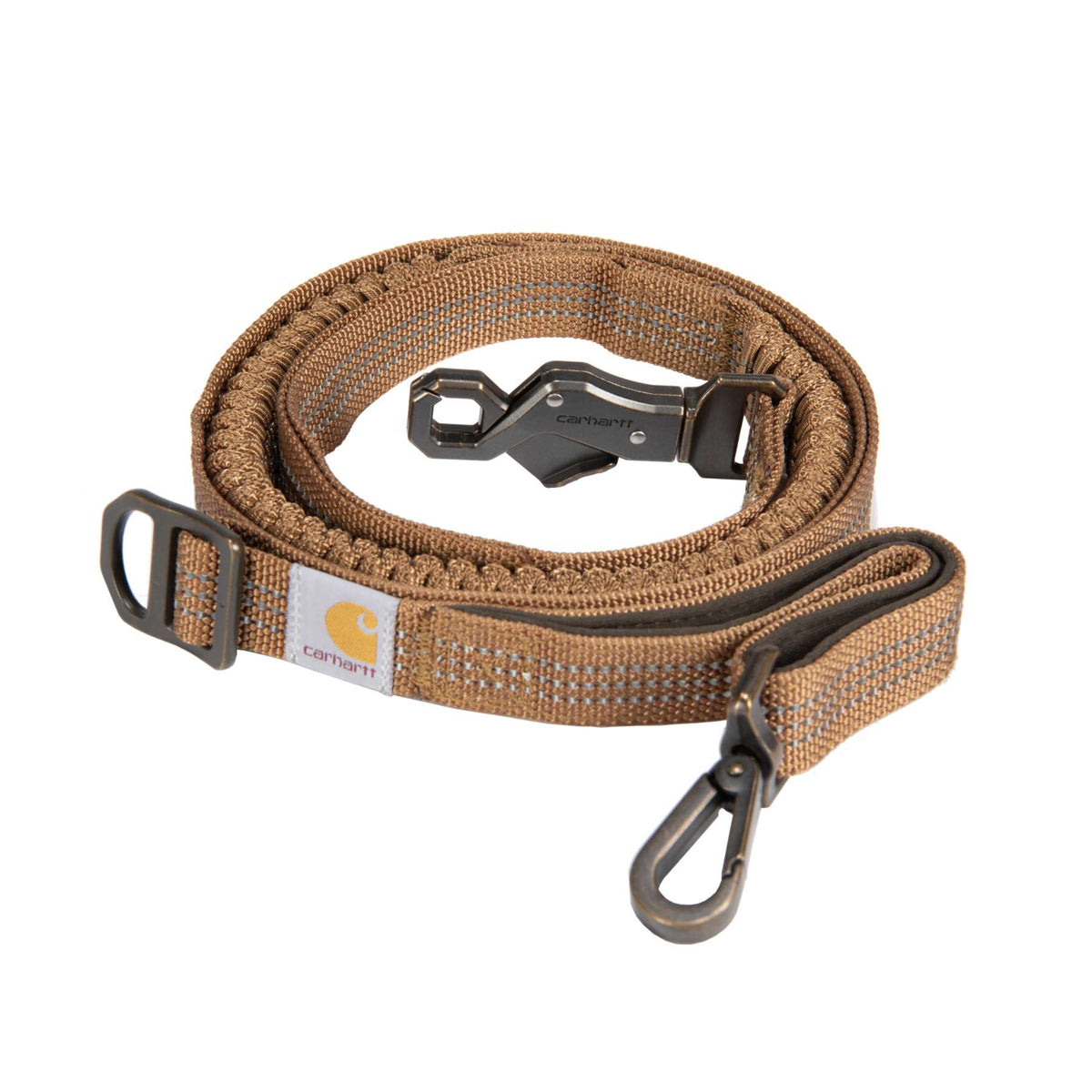 Carhartt shock absorbing dog lead in durable nylon duck canvas with reflective stitching and metal trigger claw clasp