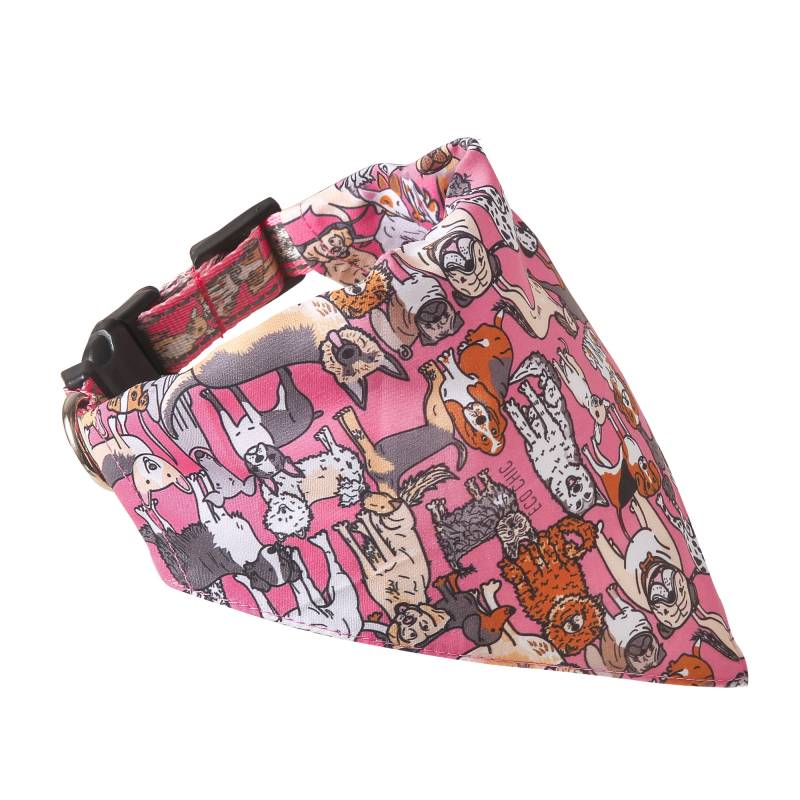 PB05 Pink Dogs Dog Bandana