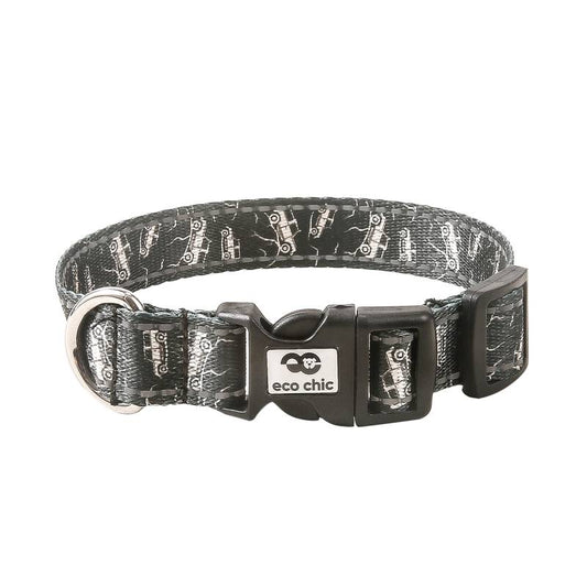 PC01 Black Landrovers Dog Collar Large 25*450-660mm