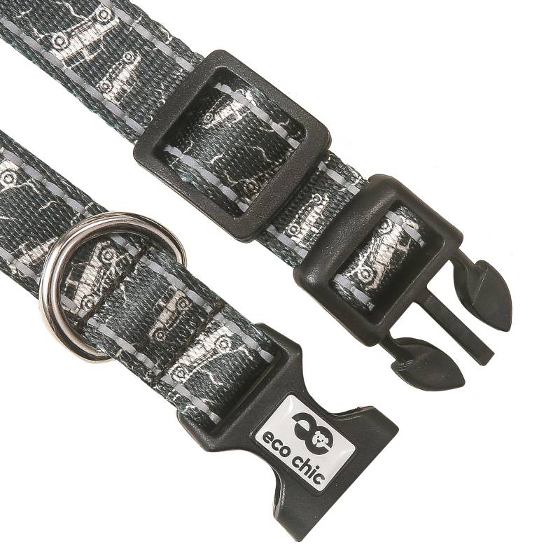 PC01 Black Landrovers Dog Collar Large 25*450-660mm