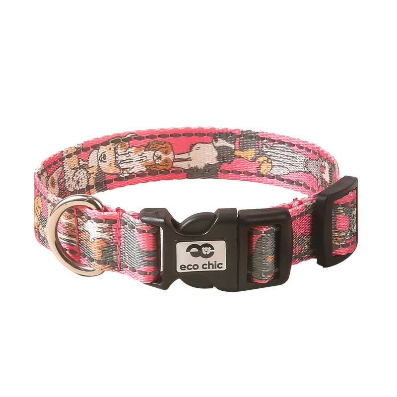 PC05 Pink Dogs Dog Collar Large 25*450-660mm
