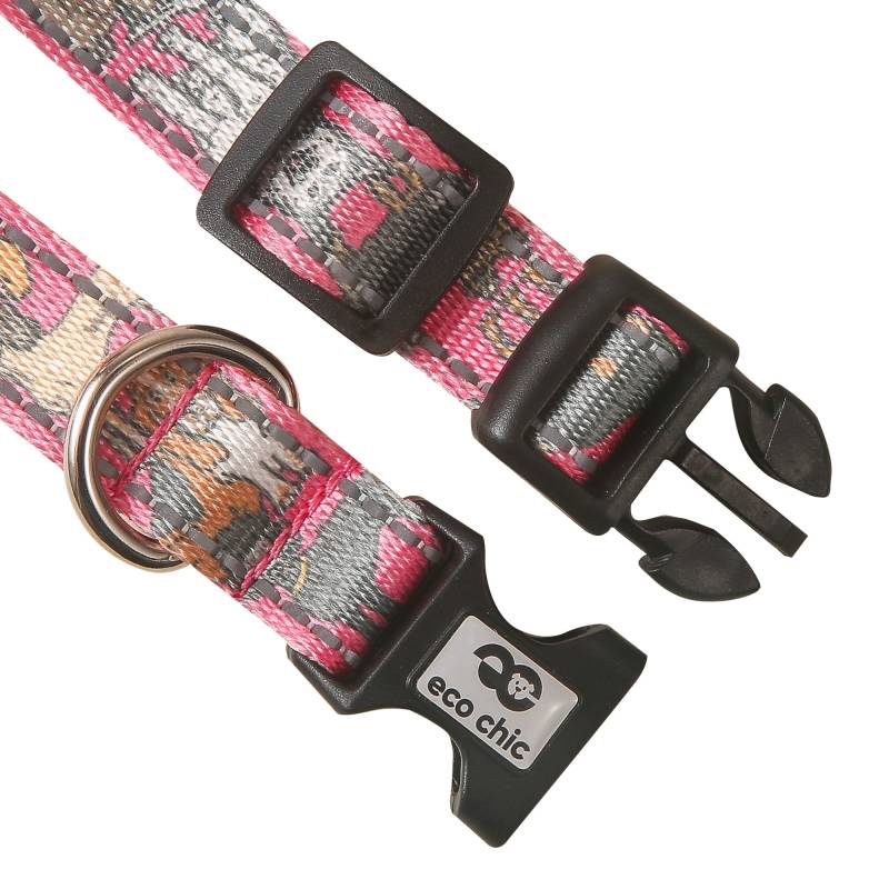 PC05 Pink Dogs Dog Collar Large 25*450-660mm
