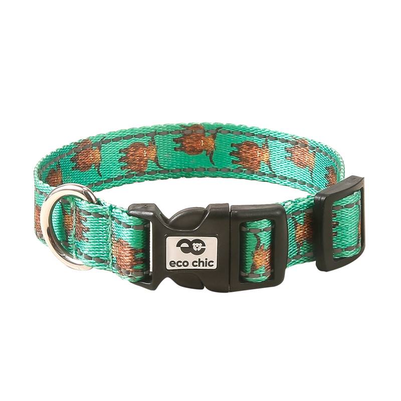 PC06 Teal HighlandCow DogCollar Large 25*450-660mm