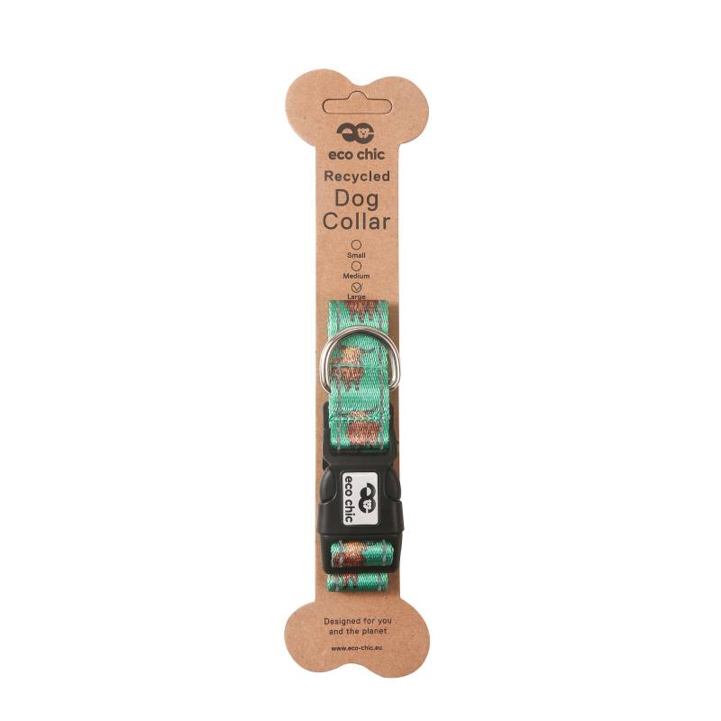 PC06 Teal HighlandCow DogCollar Large 25*450-660mm