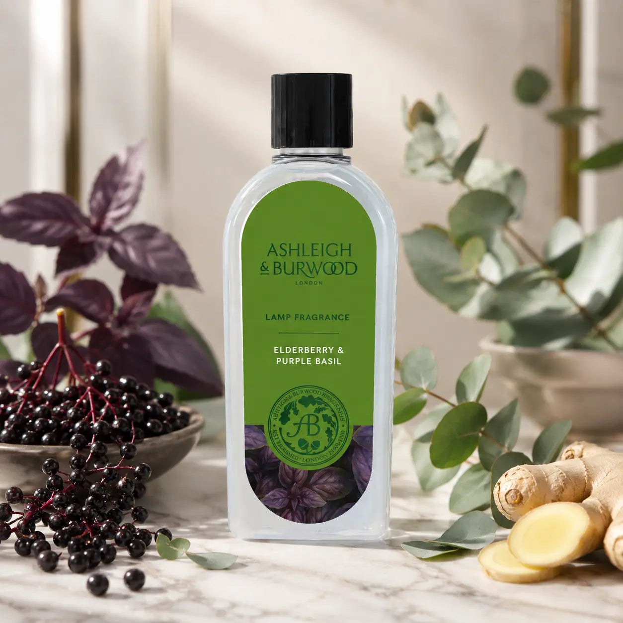 Ashleigh and Burwood Elderberry and Purple Basil Lamp Fragrance bottle