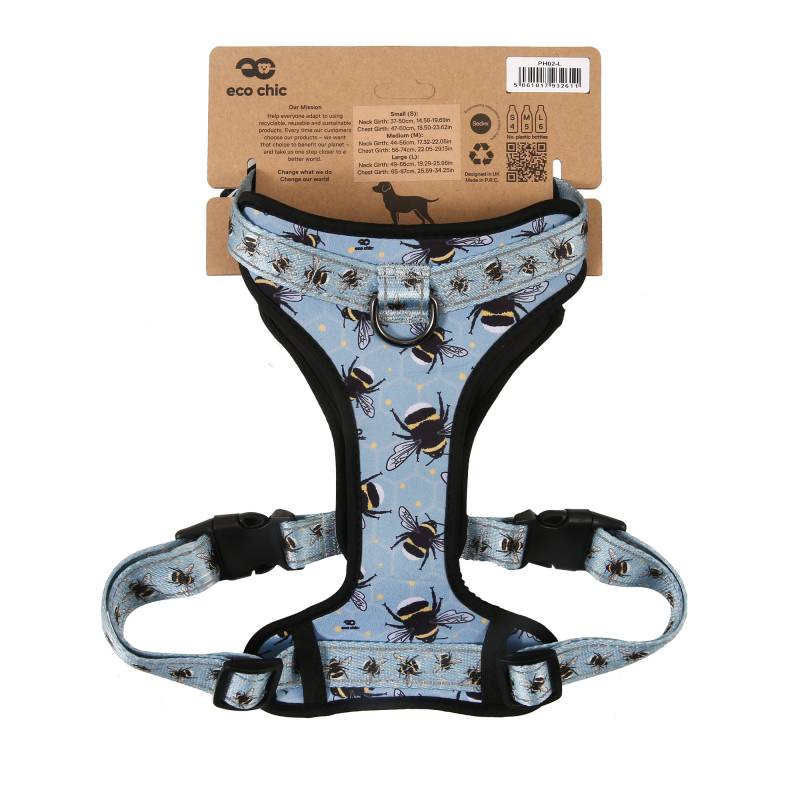 PH02 Blue Bumble Bee Dog Harness Large 49-66cm 19.29-25.98in
