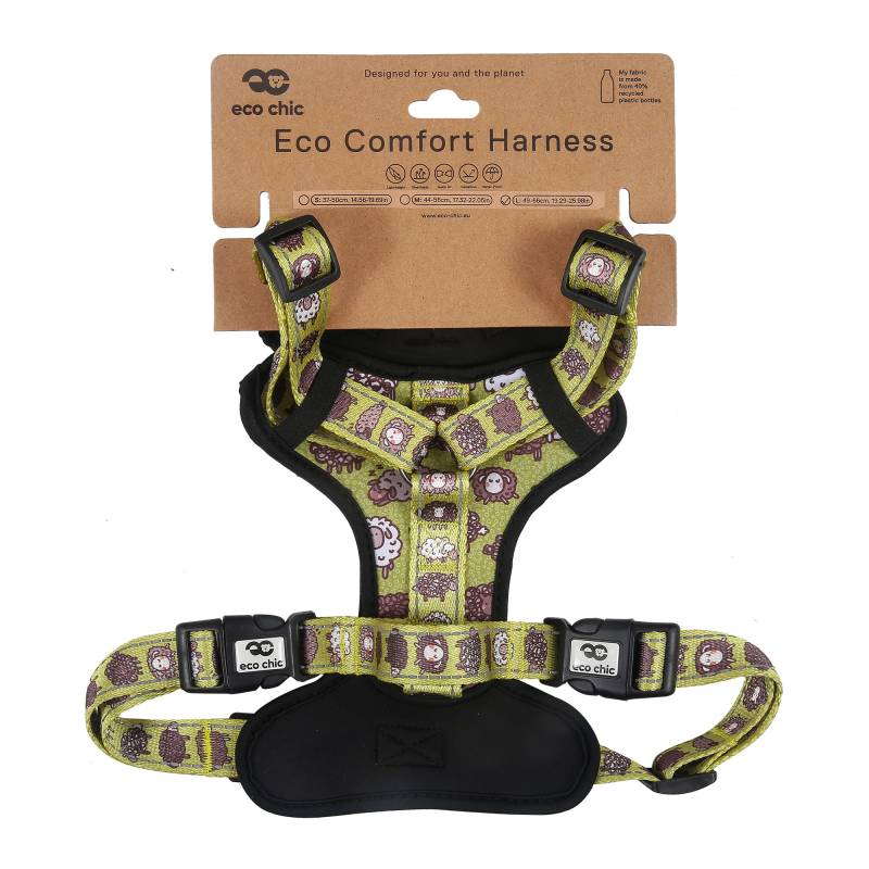 PH04 Green Cute Sheep Dog Harness Large49-66cm 19.29-25.98in