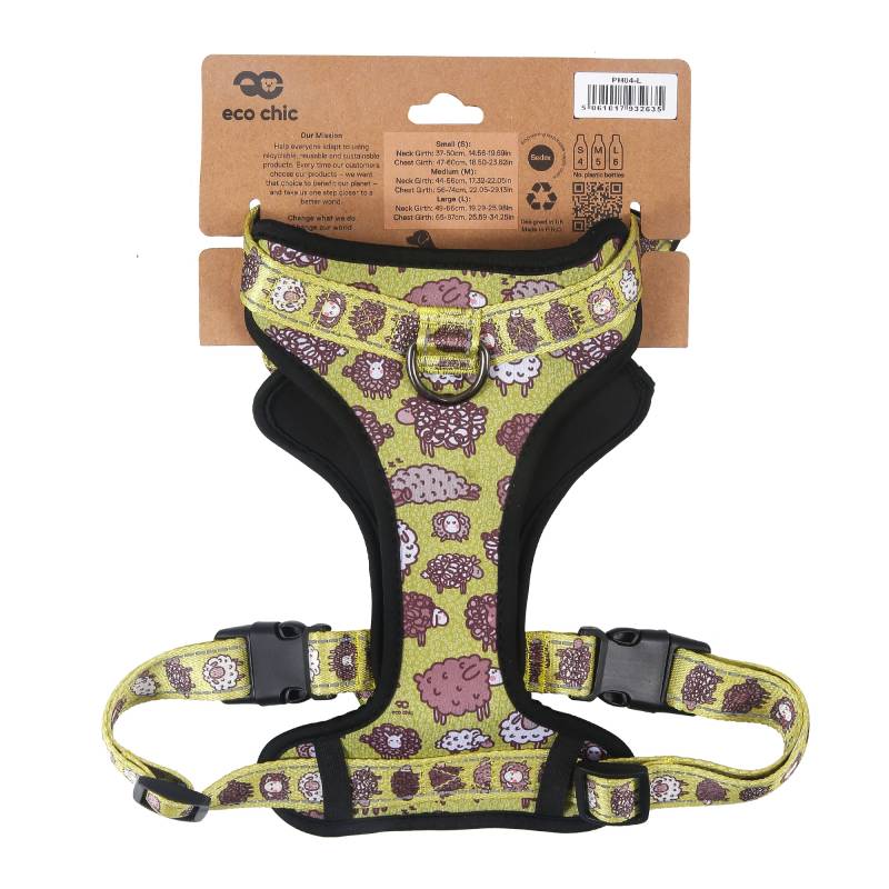 PH04 Green Cute Sheep Dog Harness Large49-66cm 19.29-25.98in